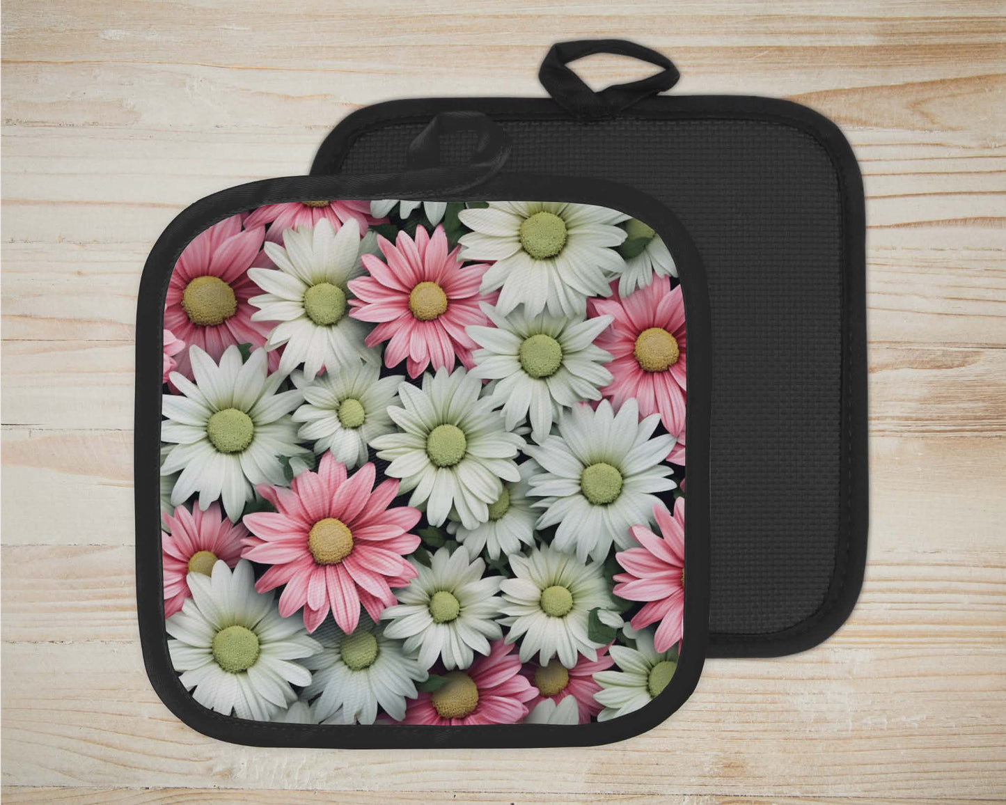 ✨️ Sous-plat sublimé - Marguerites rose et blanche