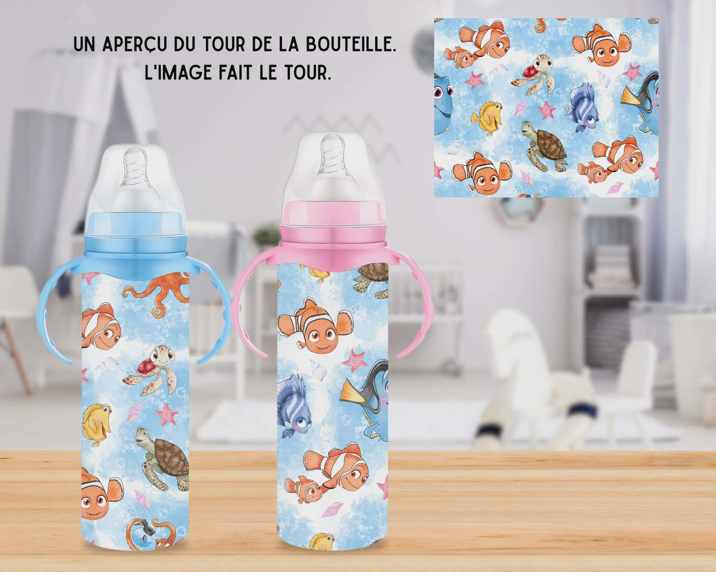 🍼 Biberons sublimé - Poisson clown et amis