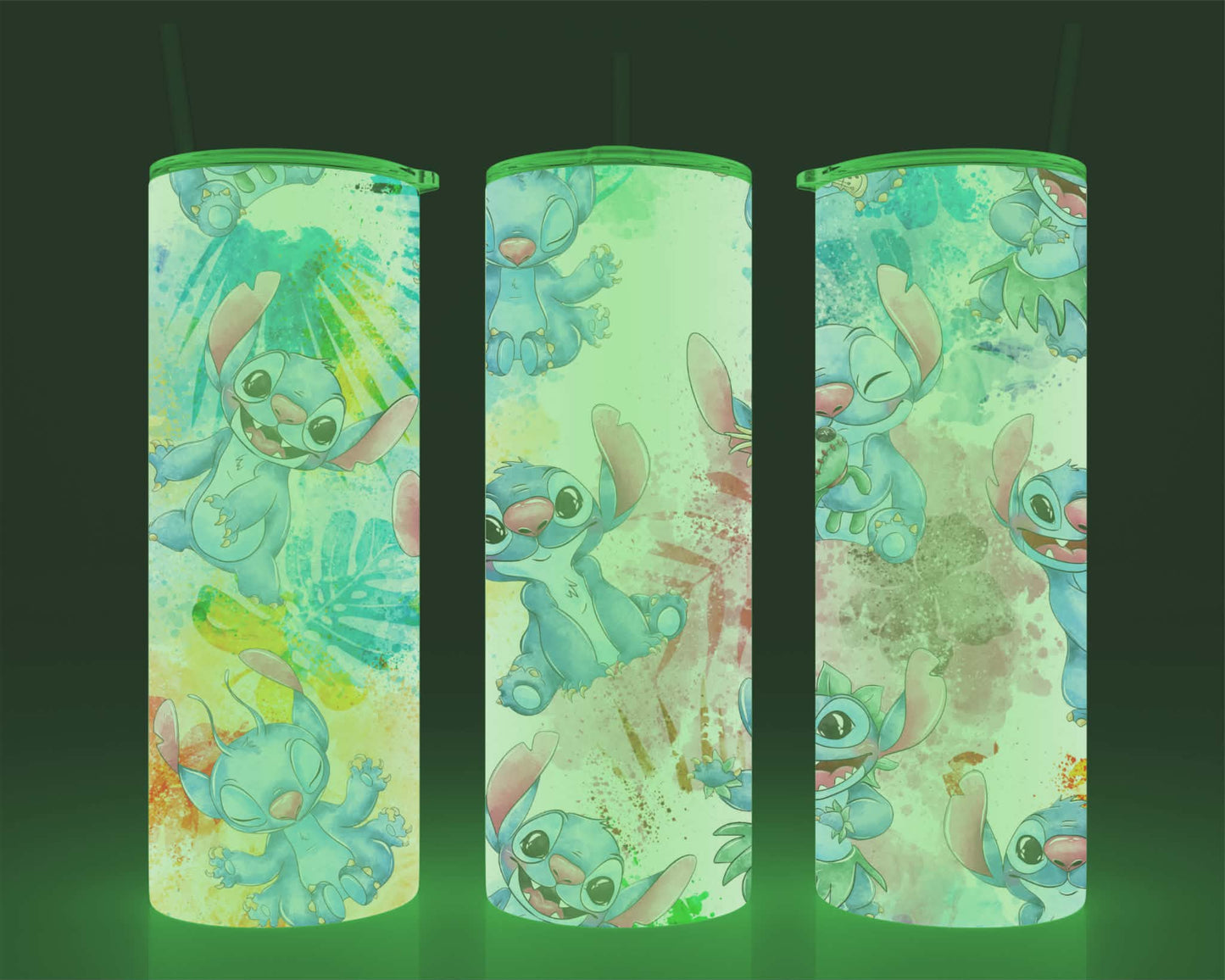 Verre isotherme - (allume dans le noir) personnage bleu