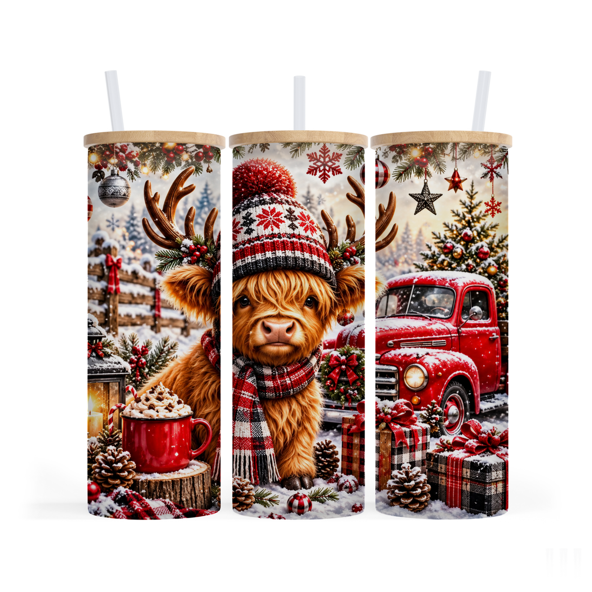 Verre givré 25 oz - Vache Camion Rouge