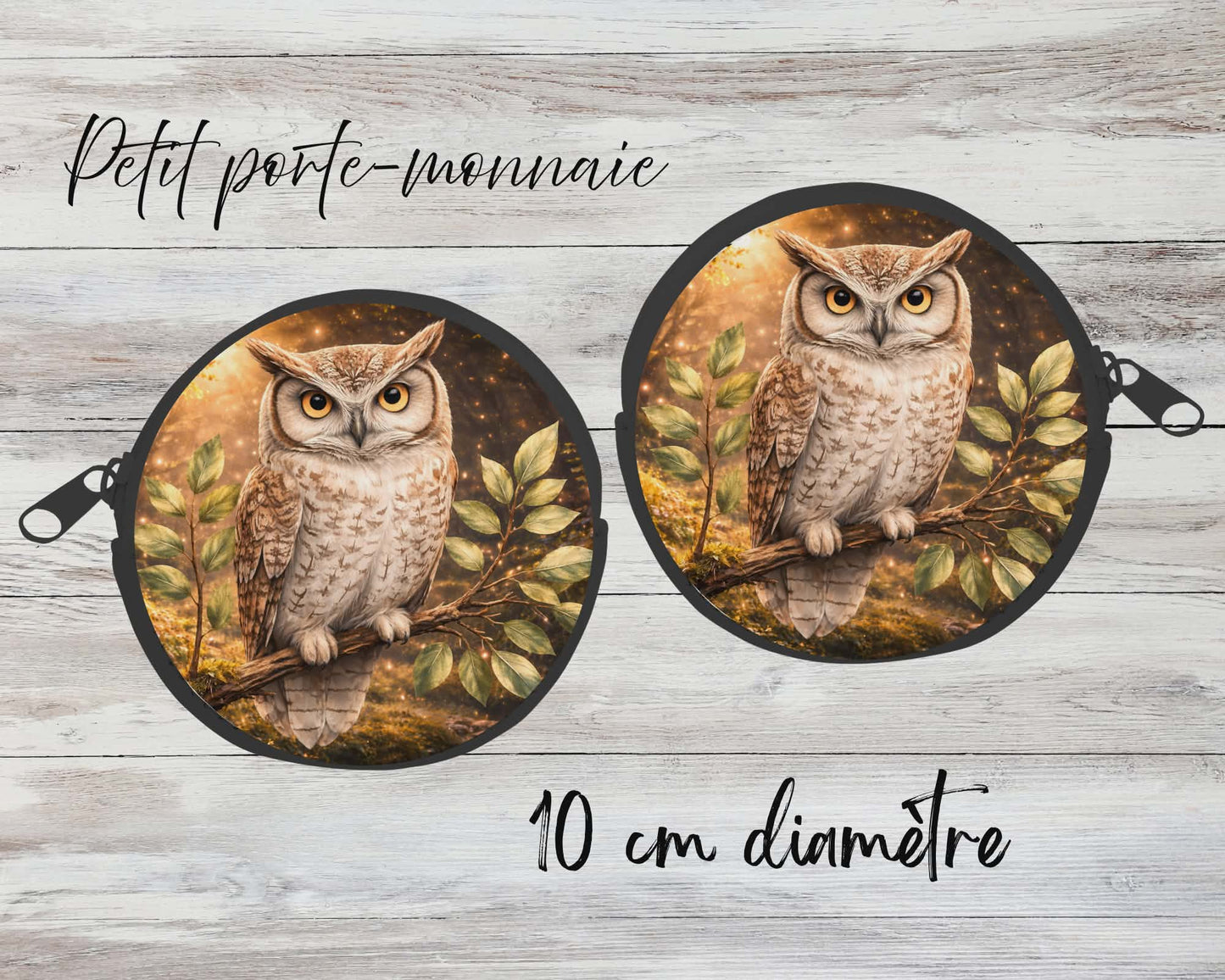 ✨ Petit porte-monnaie sublimé – Hibou