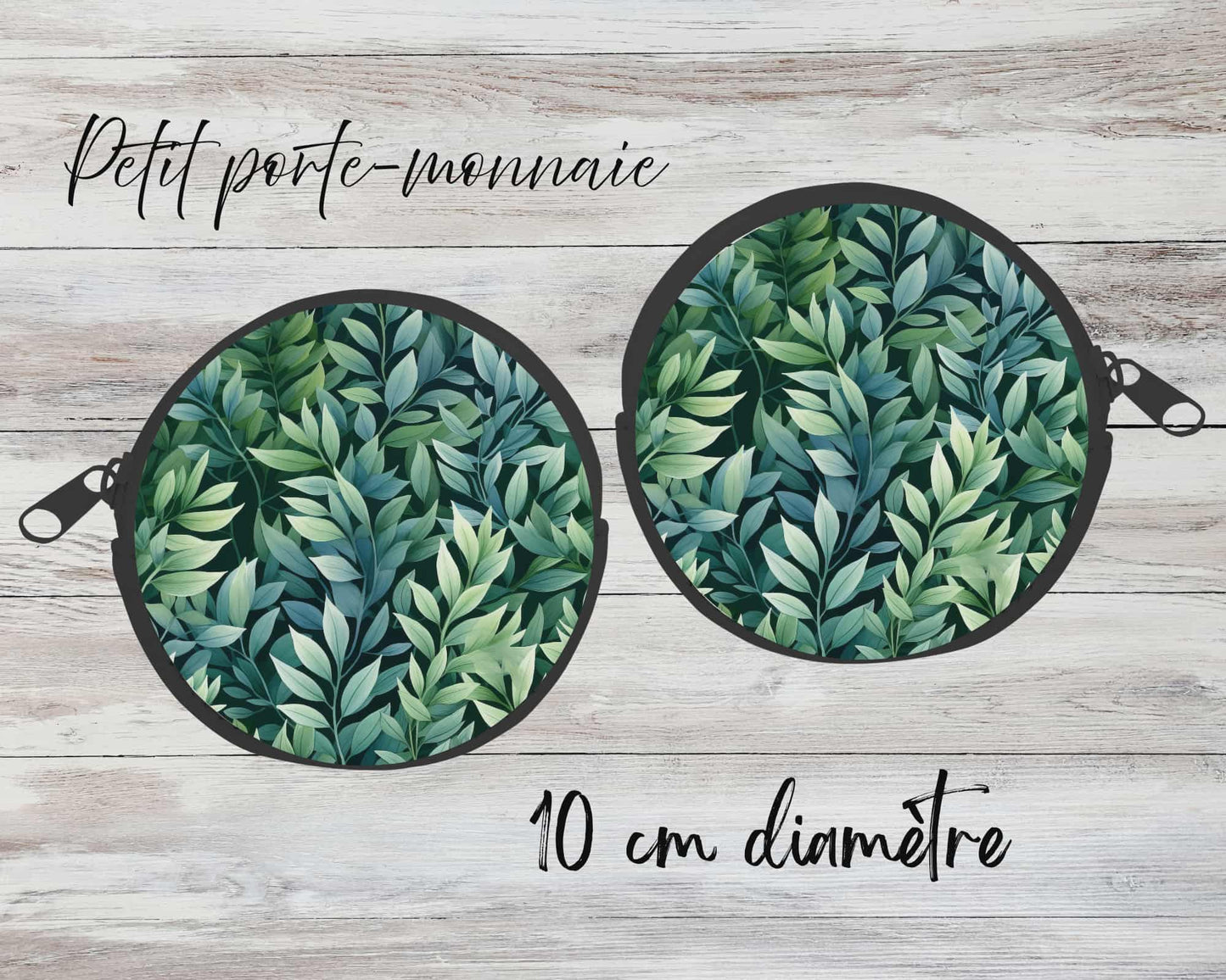 ✨ Petit porte-monnaie sublimé – feuillage