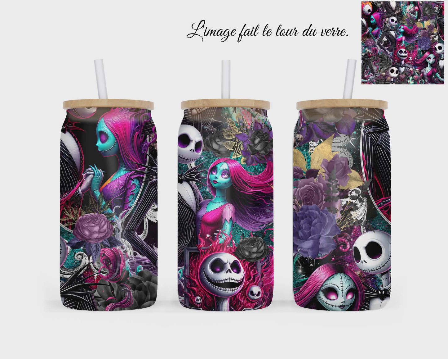 🥤 Verre givré sublimé – Squelette