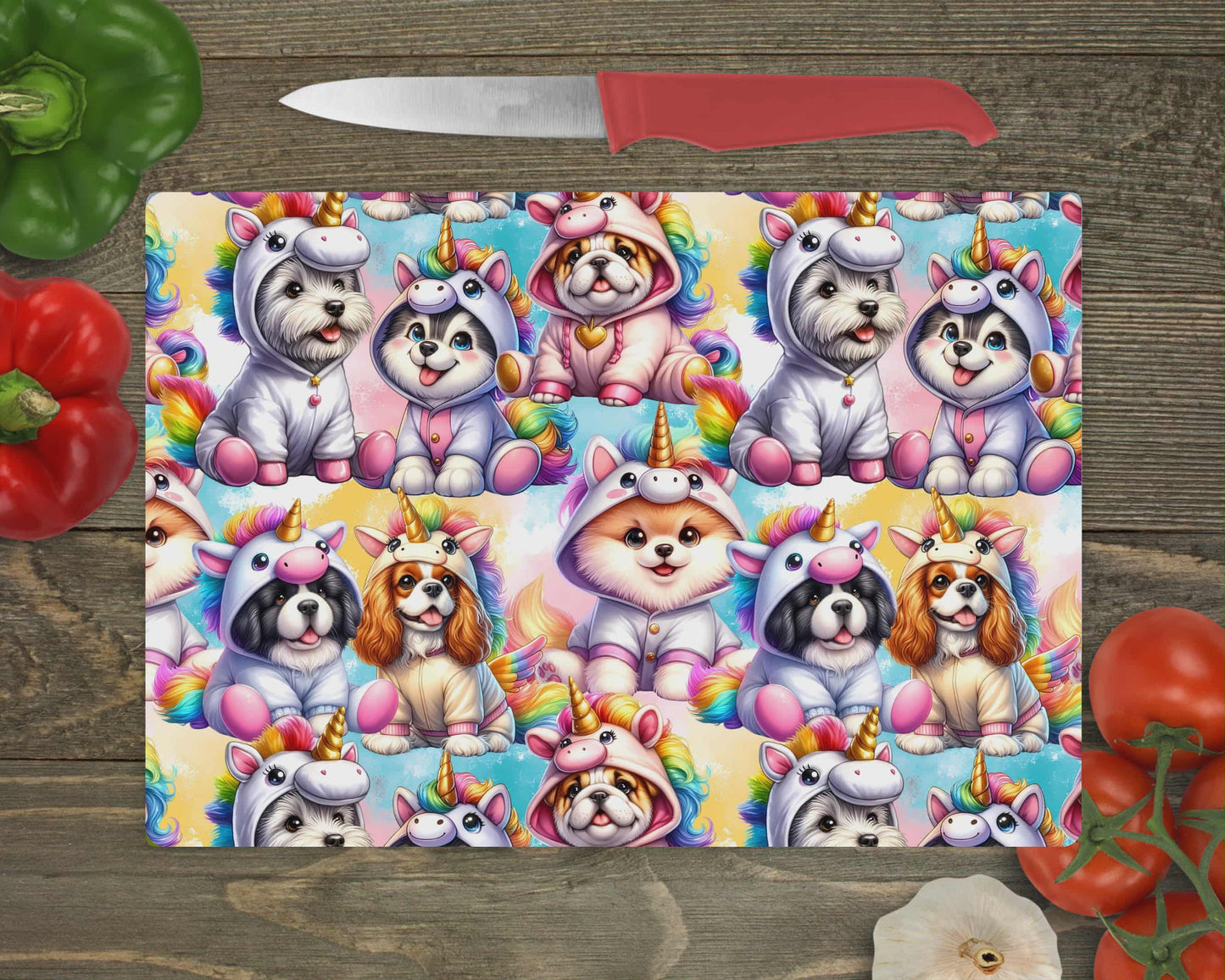 Planche de service - Chien licorne