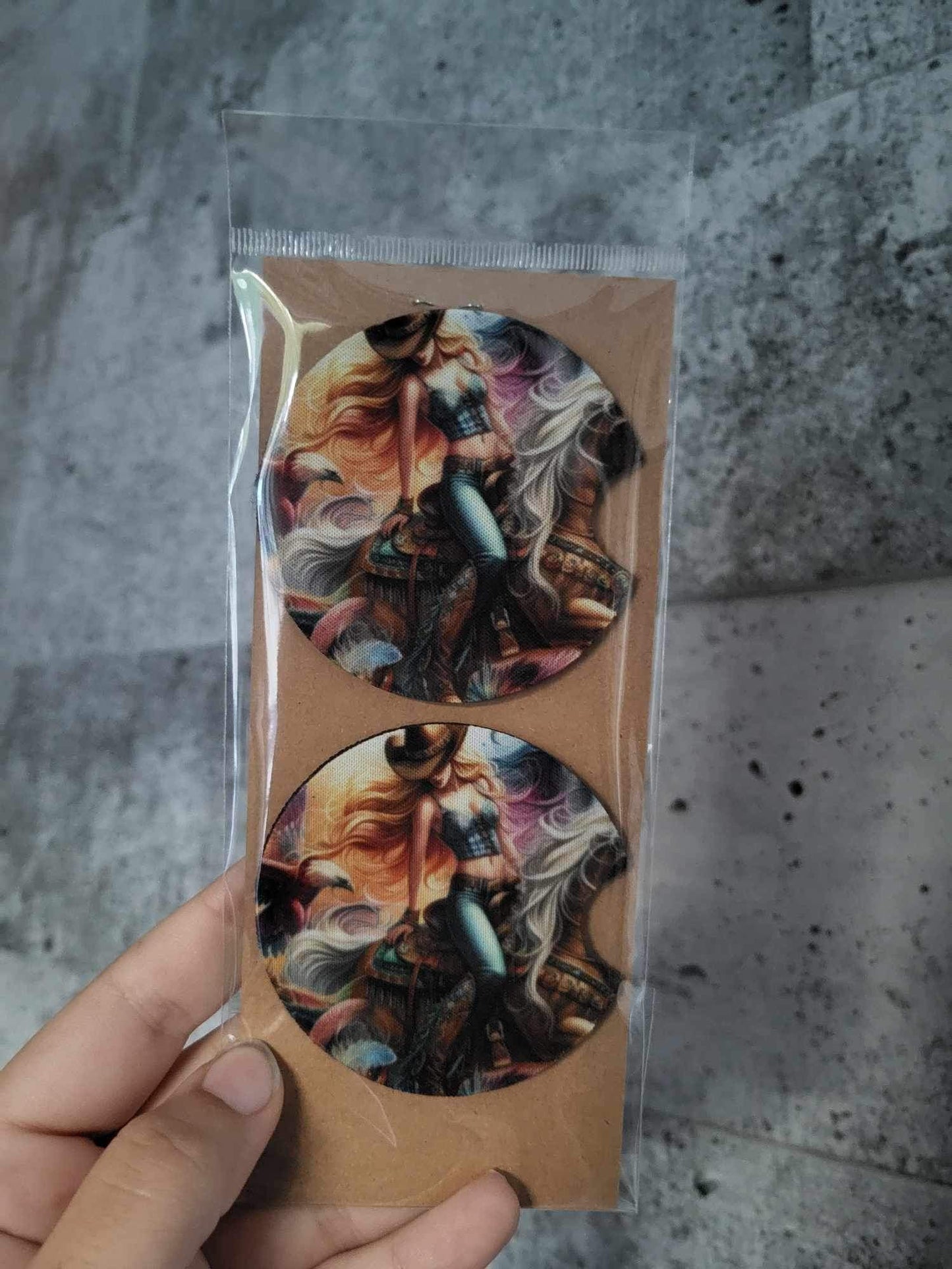 sous-verre auto - Fille et son cheval