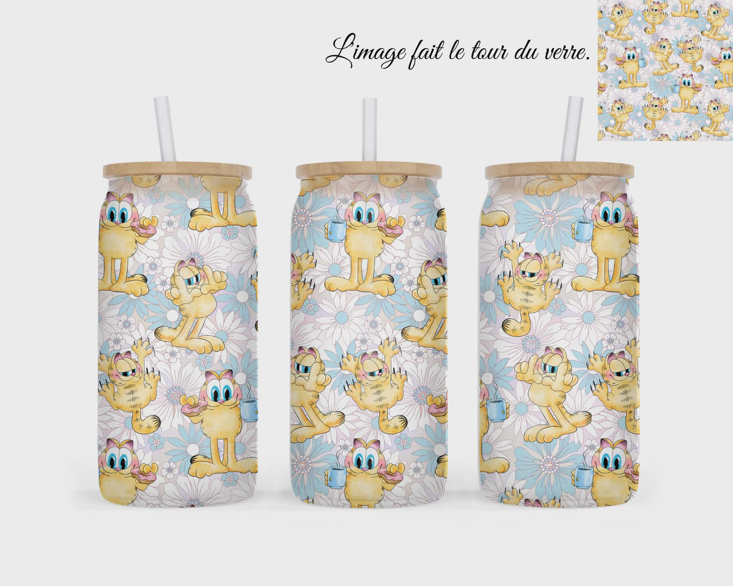 🥤 Verre givré sublimé – chat roux