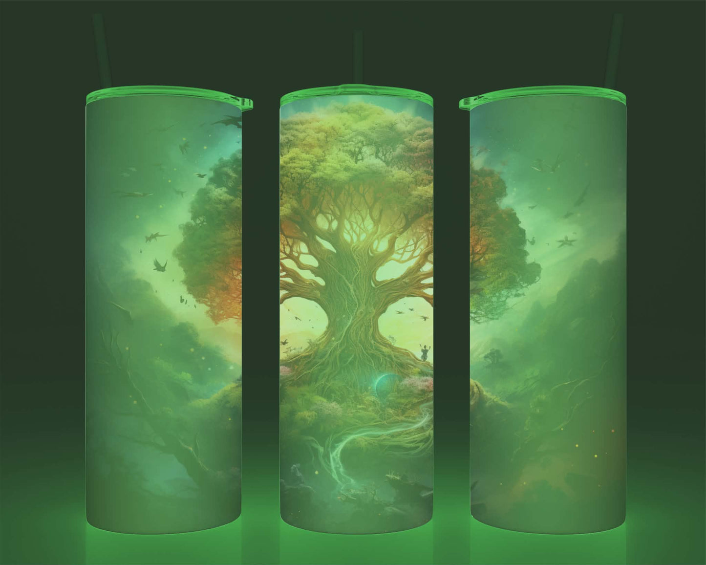 Verre isotherme - (allume dans le noir) arbre