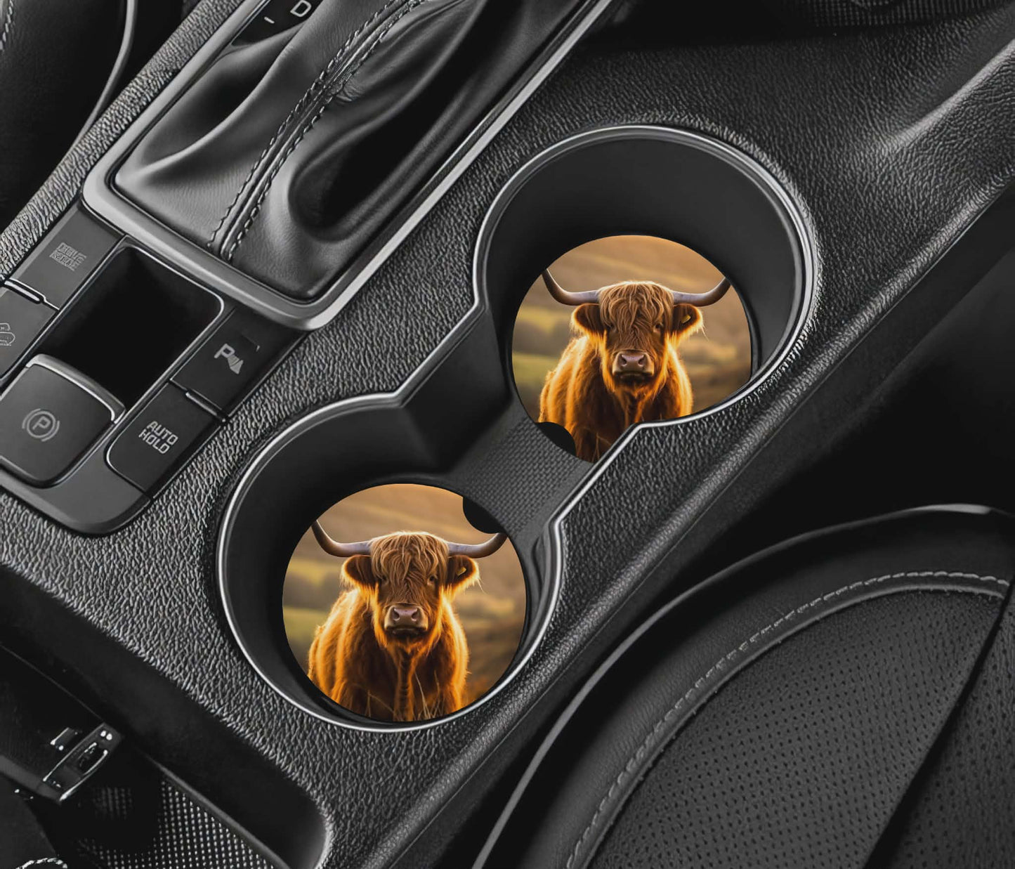 Sous-verre auto - vache highland