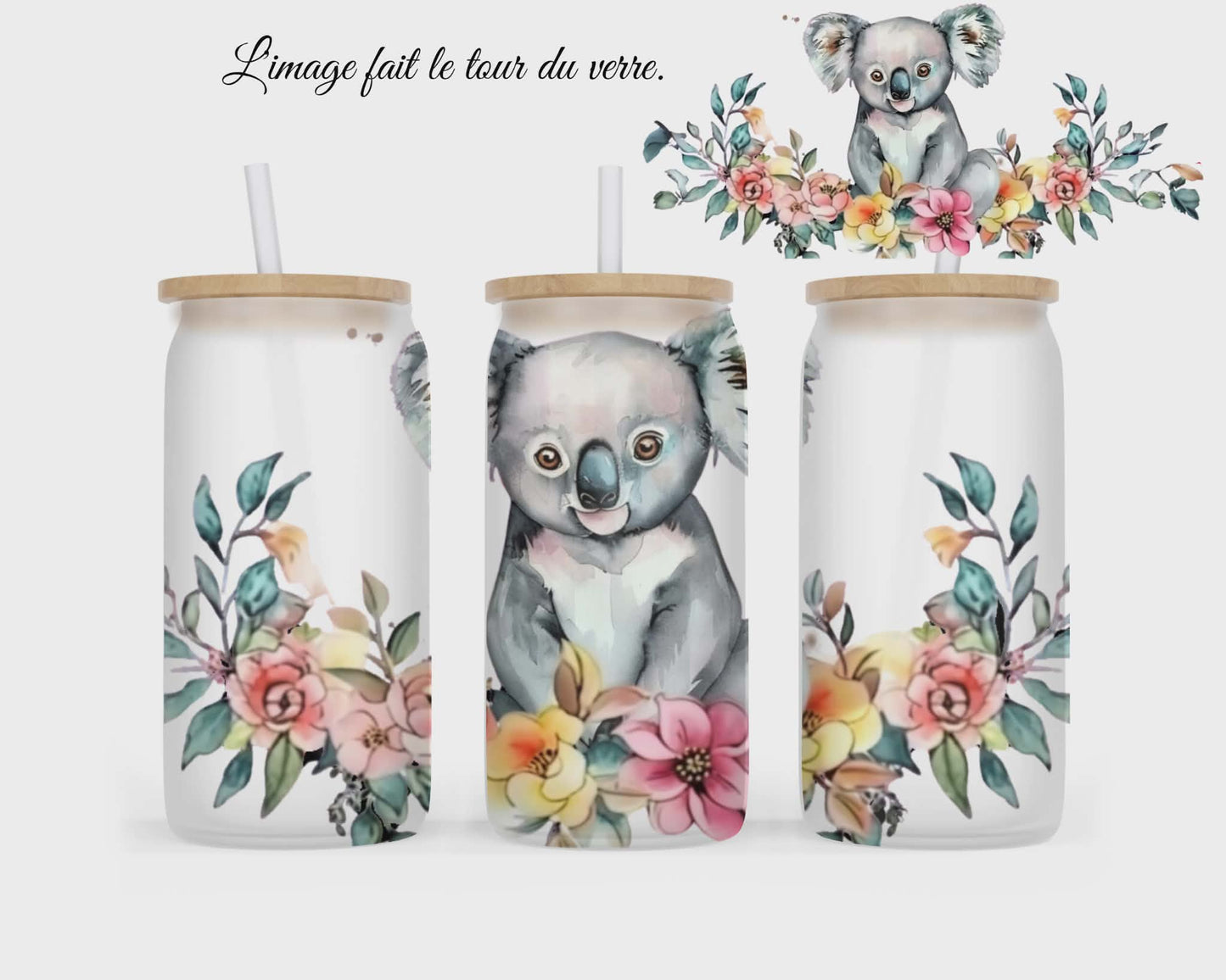 🥤 Verre givré sublimé – koala