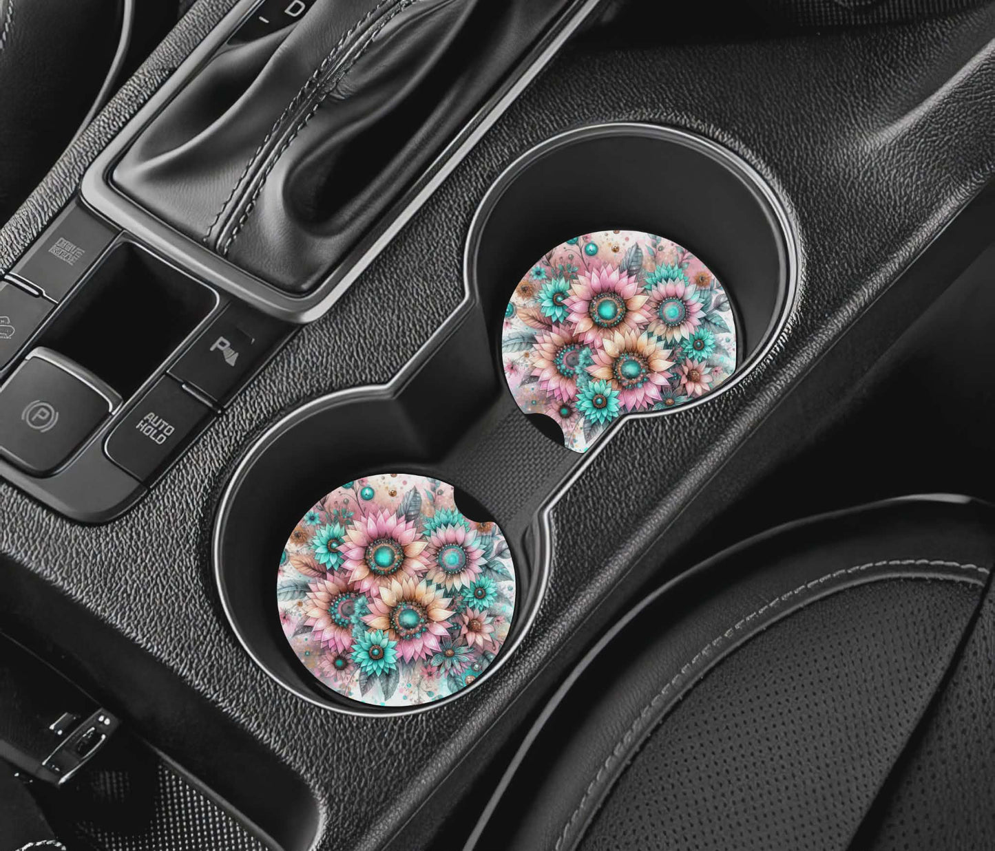 Sous-verre auto - tournesols multicolore