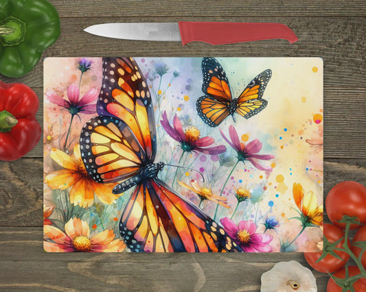 Planche de service - Papillon fleuri