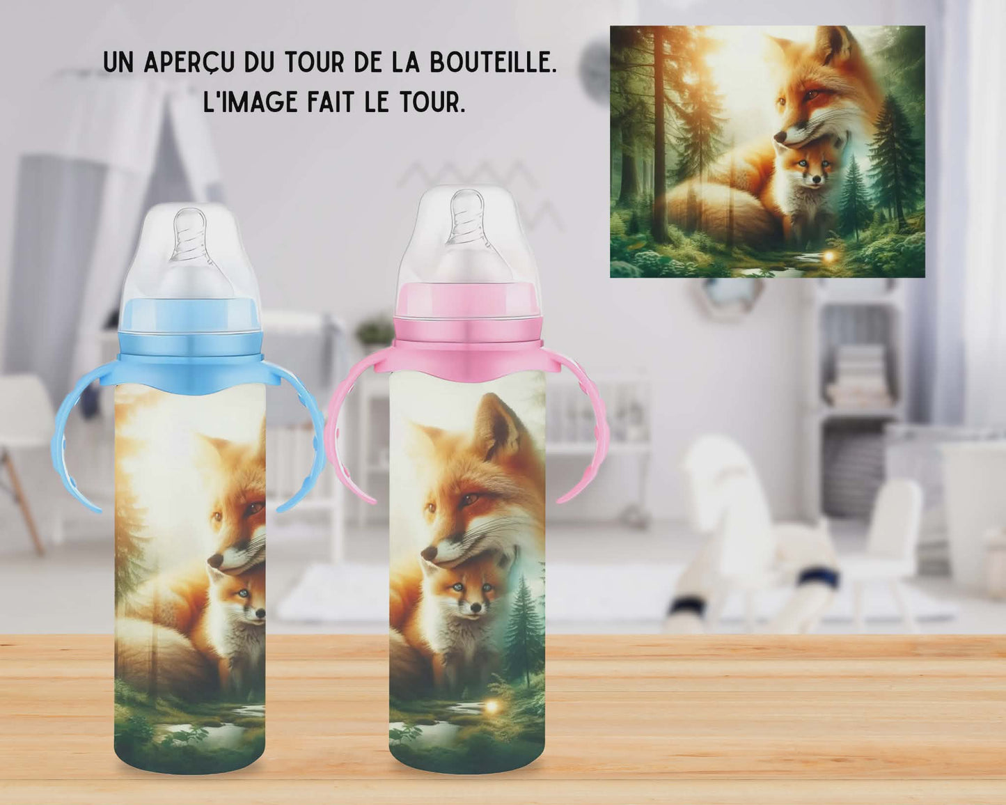 🍼 Biberons sublimé - Renards