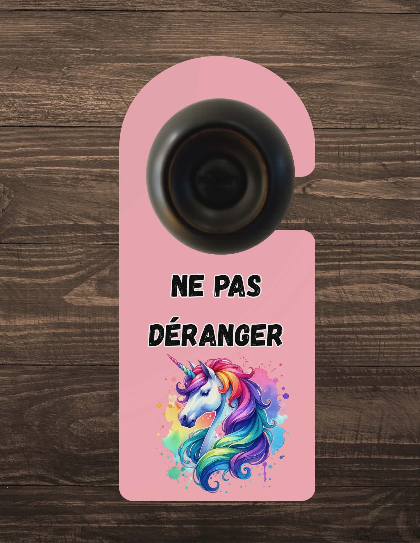 🪝 Accroche-porte personnalisé – Ne pas déranger licorne