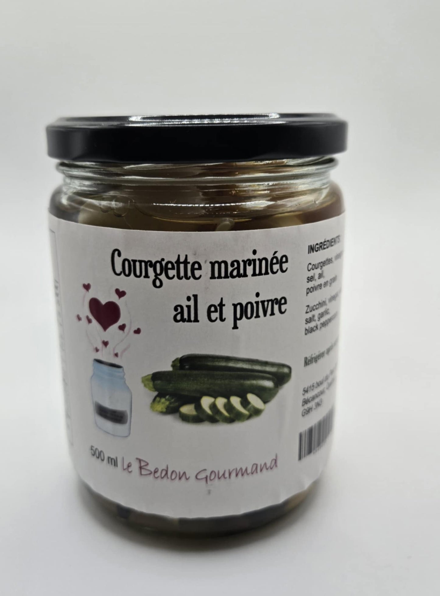 Courgette marinée ail et poivre