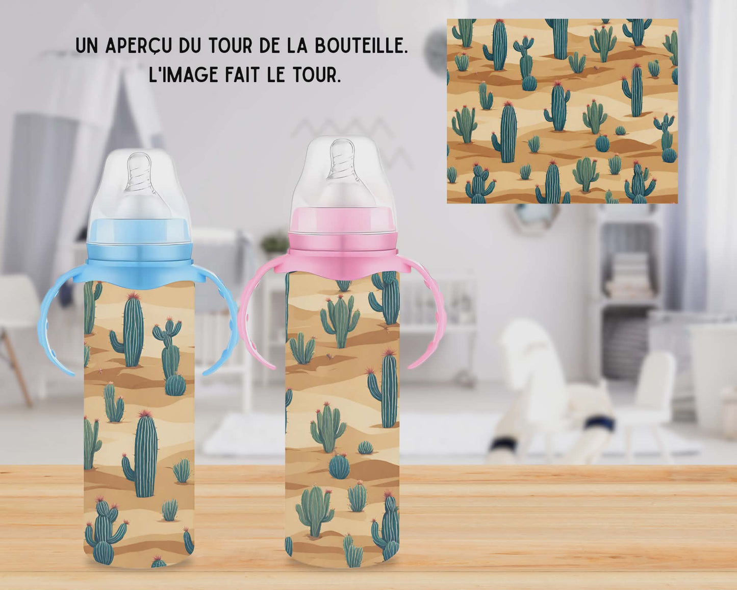 🍼 Biberons sublimé - Cactus