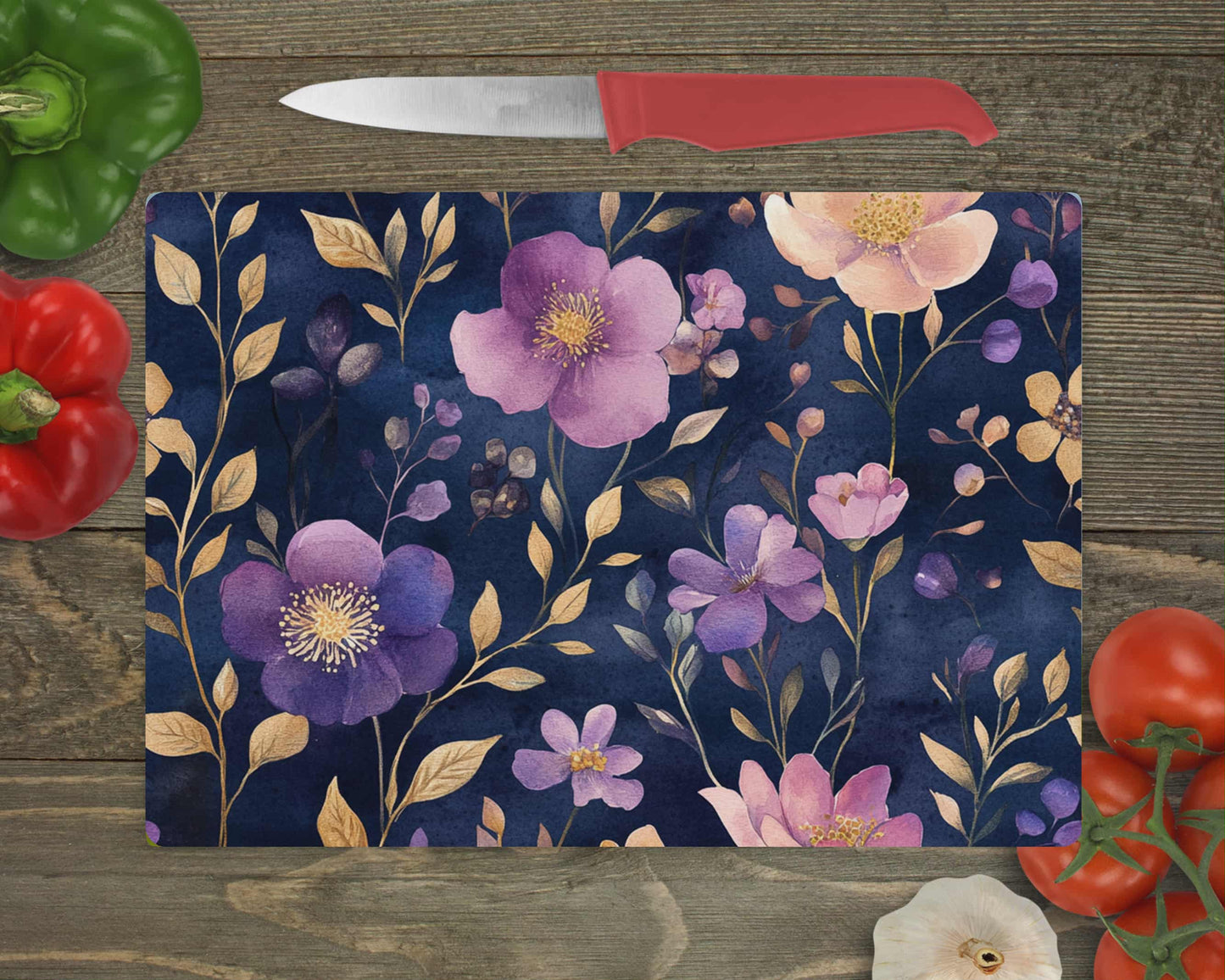 Planche de service - Fleur mauve