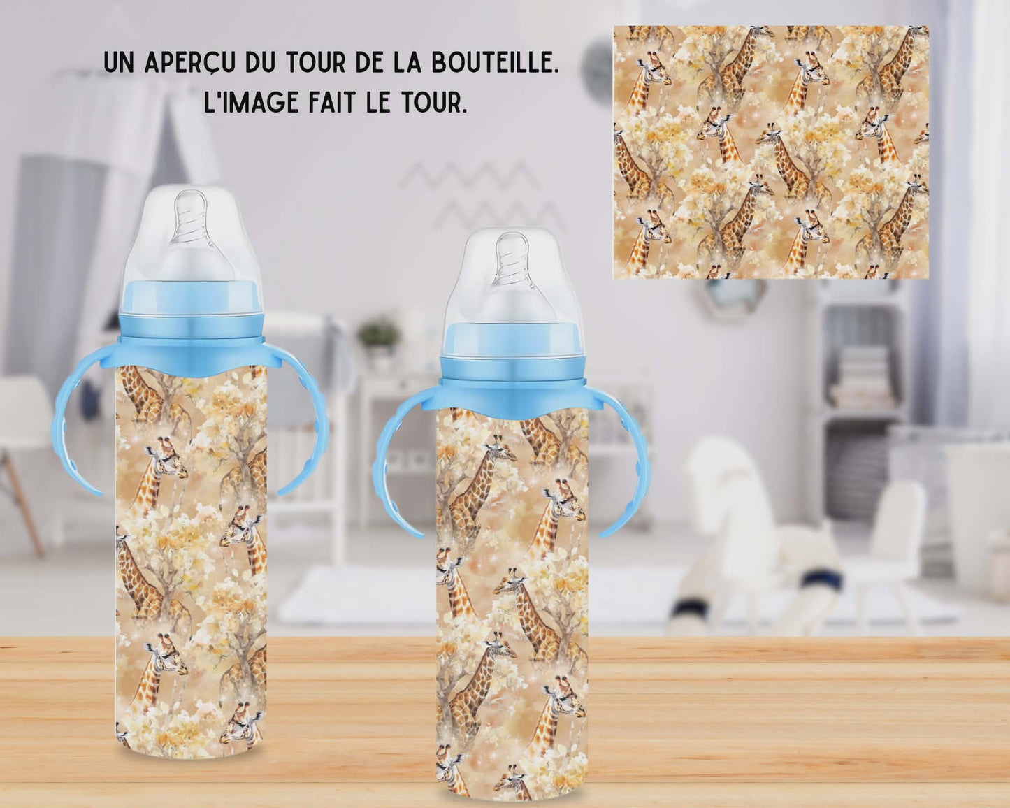 🍼 Biberons sublimé - Girafes