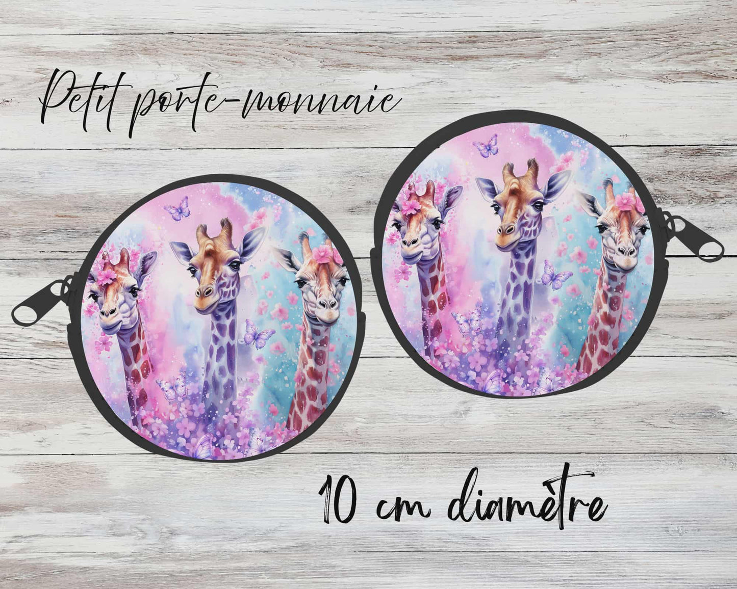 ✨ Petit porte-monnaie sublimé – girafes