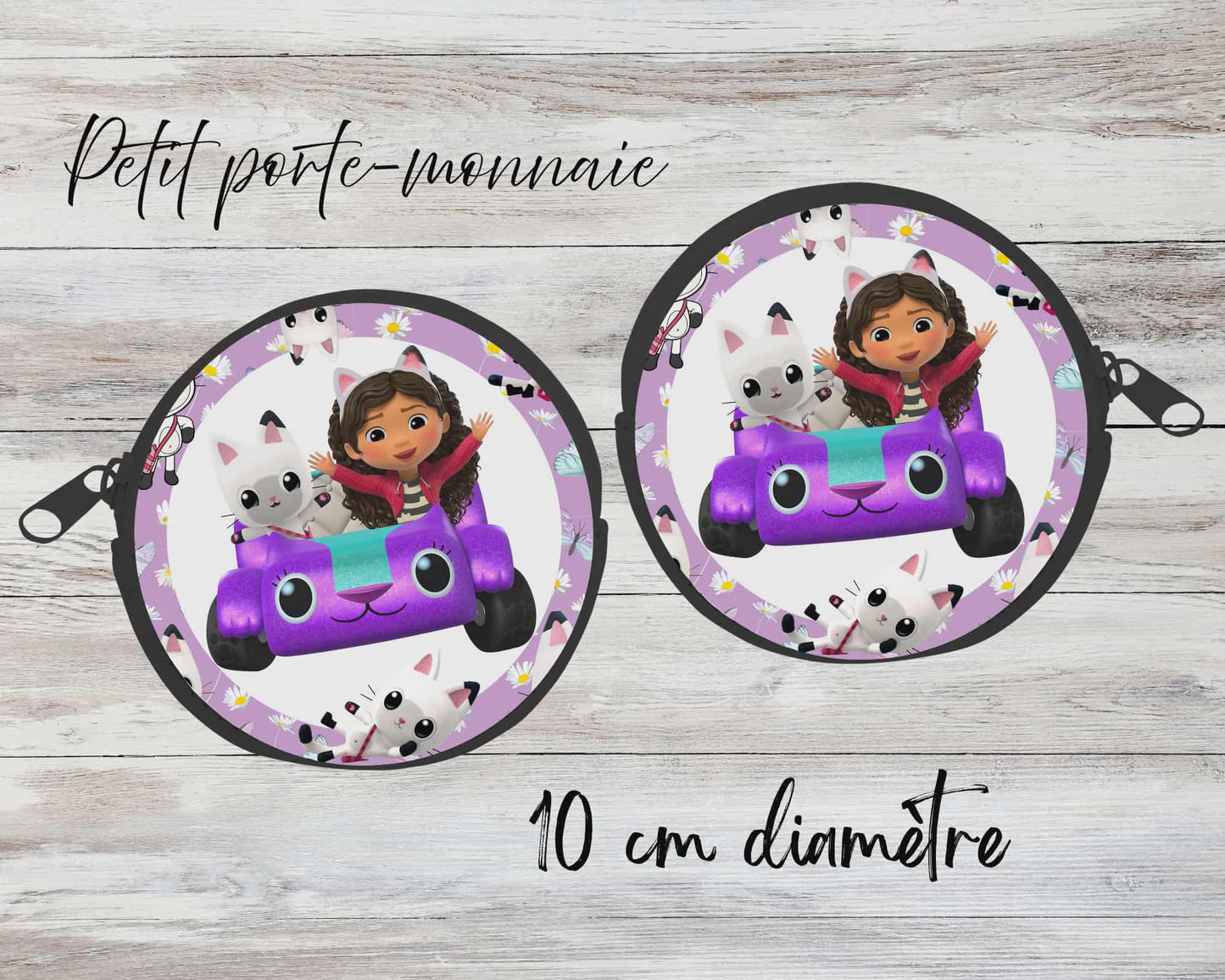 ✨ Petit porte-monnaie sublimé – personnage chat