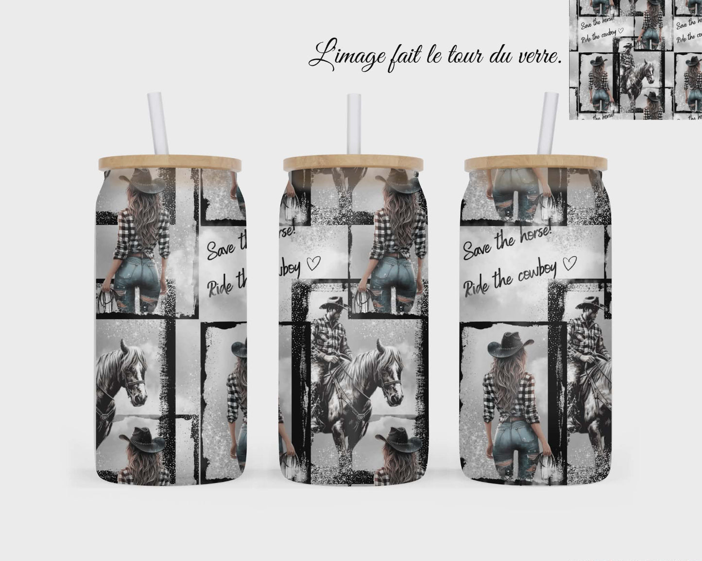 🥤 Verre givré sublimé – country