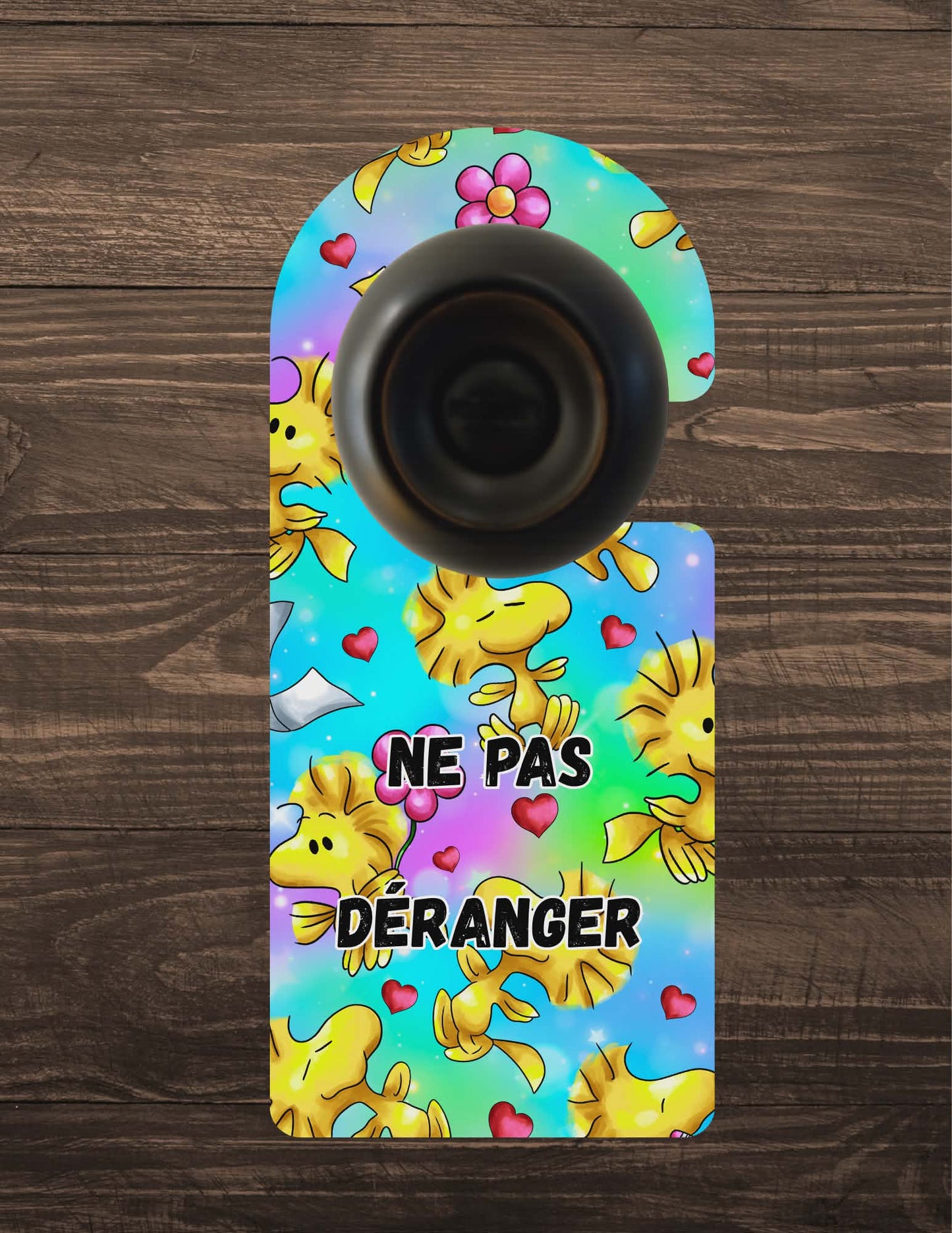 🪝 Accroche-porte personnalisé – Ne pas déranger oiseau jaune