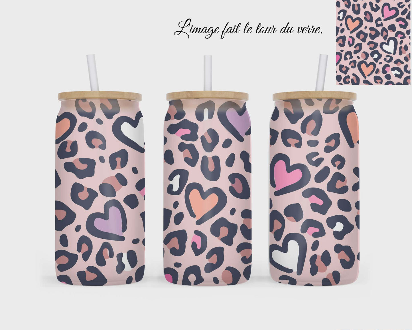 🥤 Verre givré sublimé – coeurs