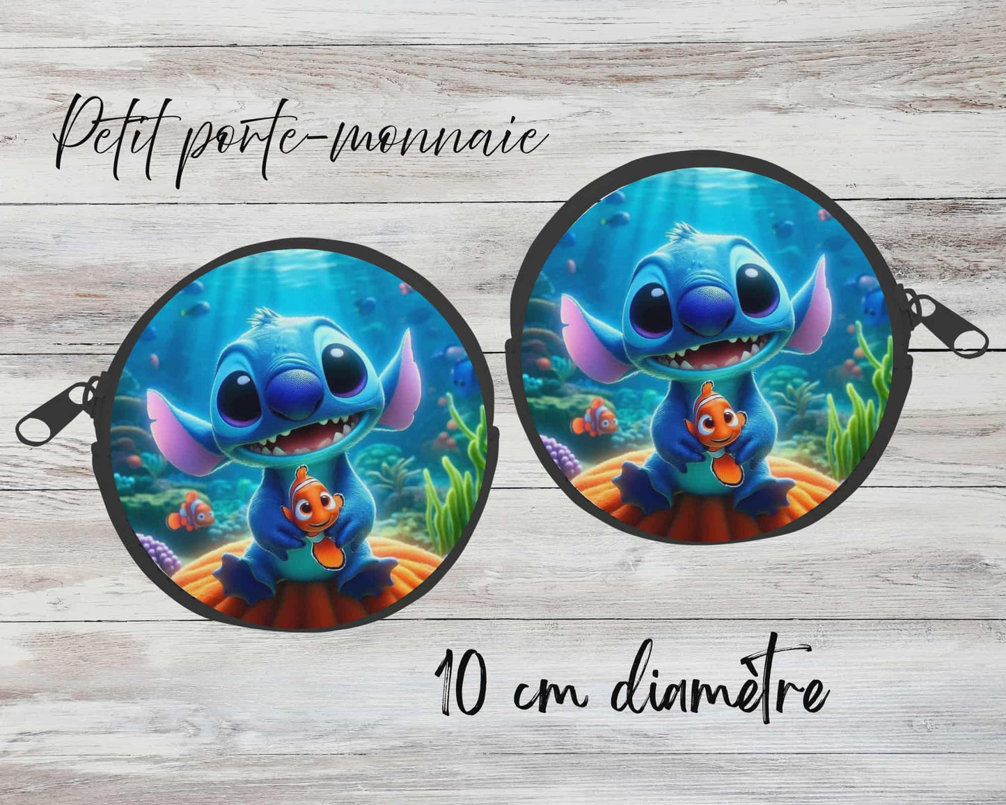 ✨ Petit porte-monnaie sublimé – personnage bleu 2