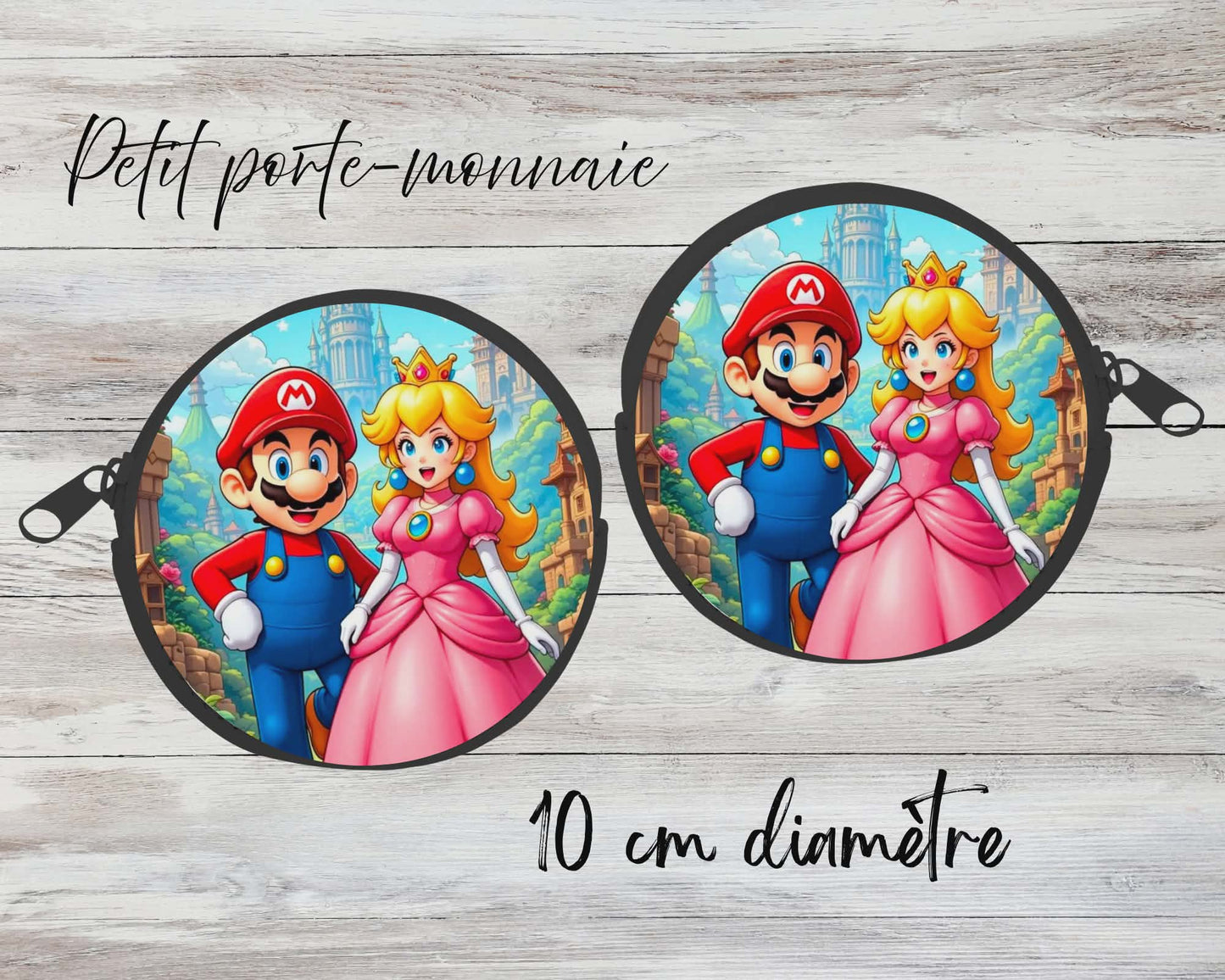 ✨ Petit porte-monnaie sublimé – personnage jeux vidéo rouge et rose