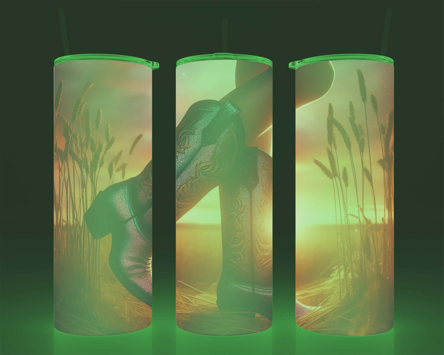 Verre isotherme - (allume dans le noir) botte cowgirl 2