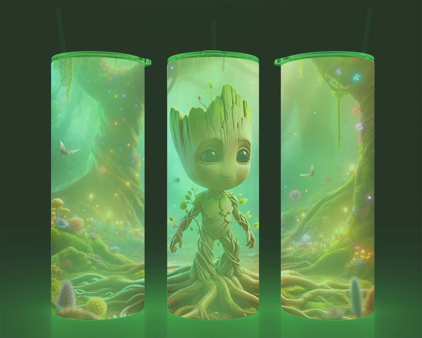 Verre isotherme - (allume dans le noir) personnage arbre