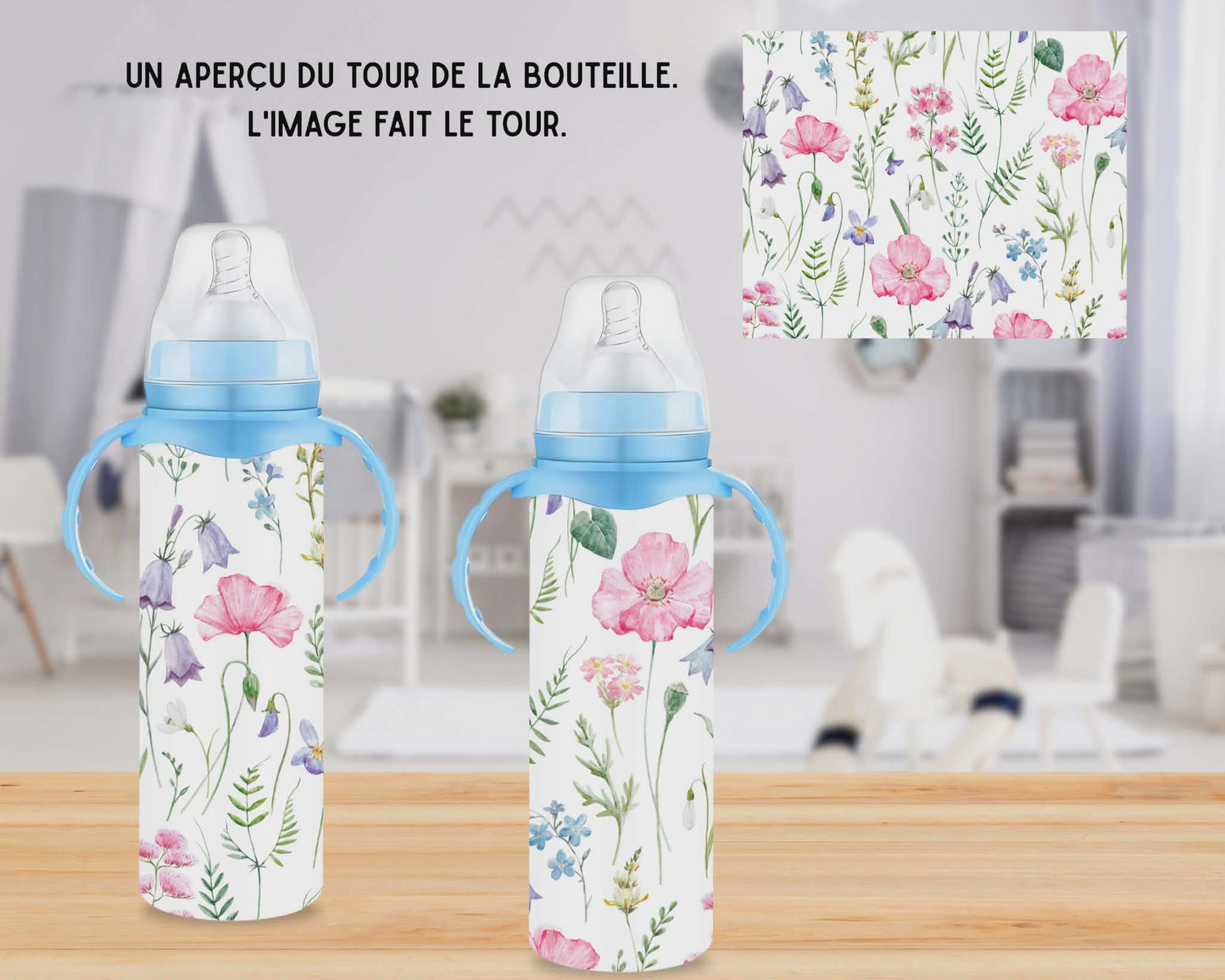 🍼 Biberons sublimé - Fleuris delicat