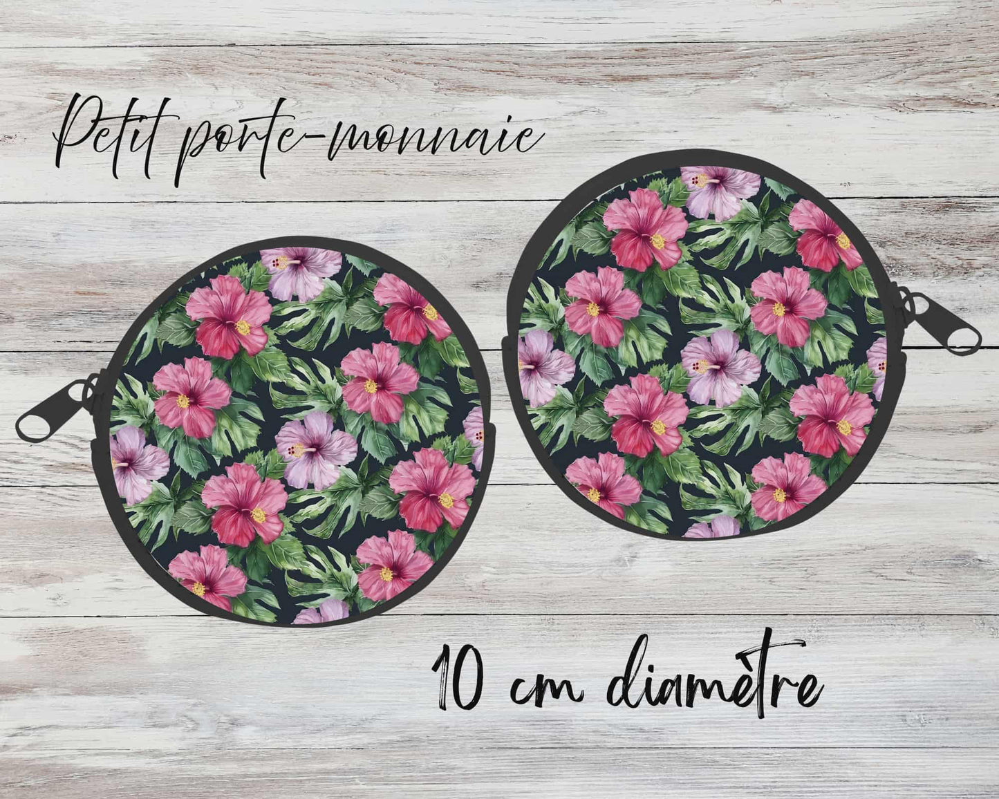 ✨ Petit porte-monnaie sublimé – fleuris rose