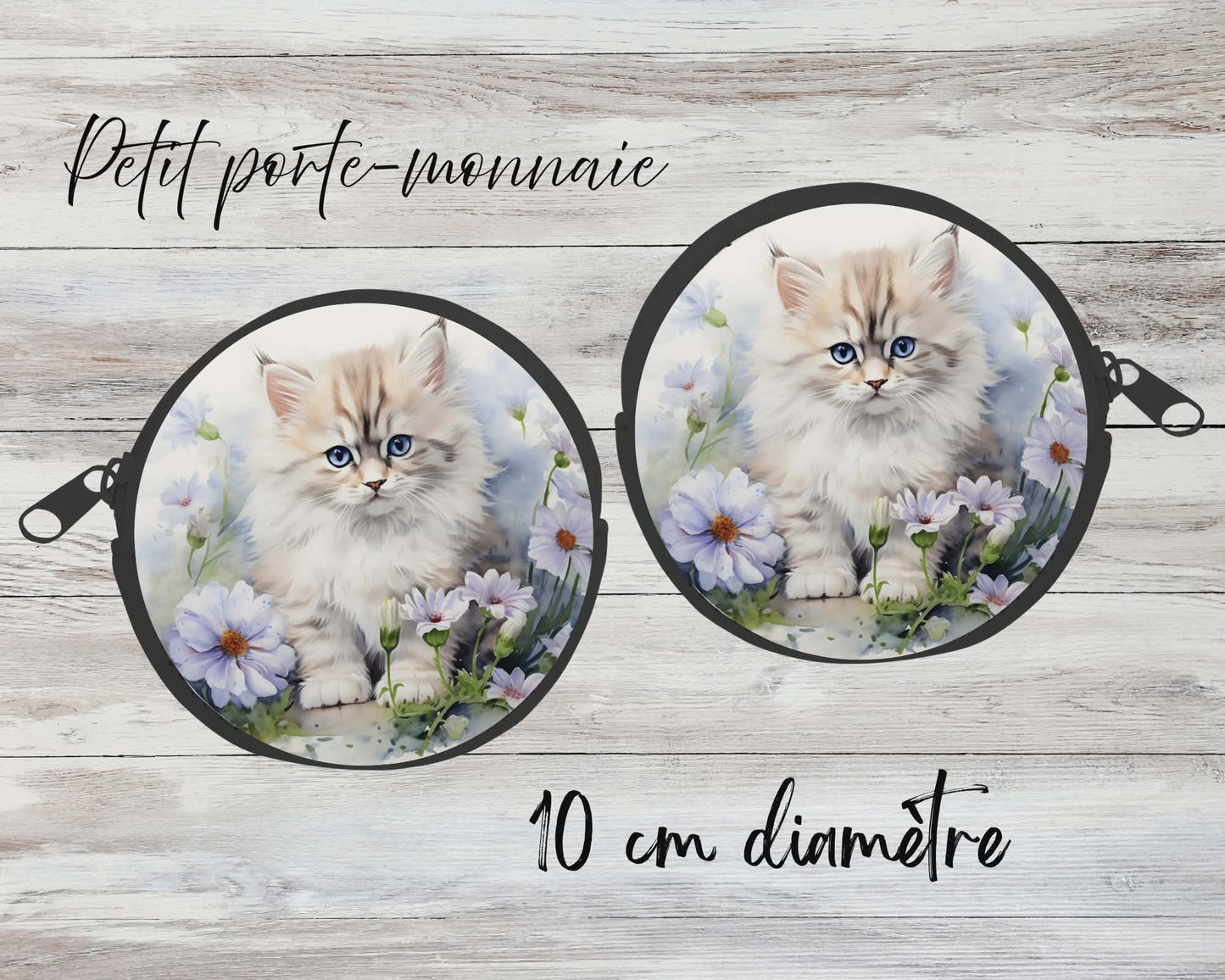 ✨ Petit porte-monnaie sublimé – chat