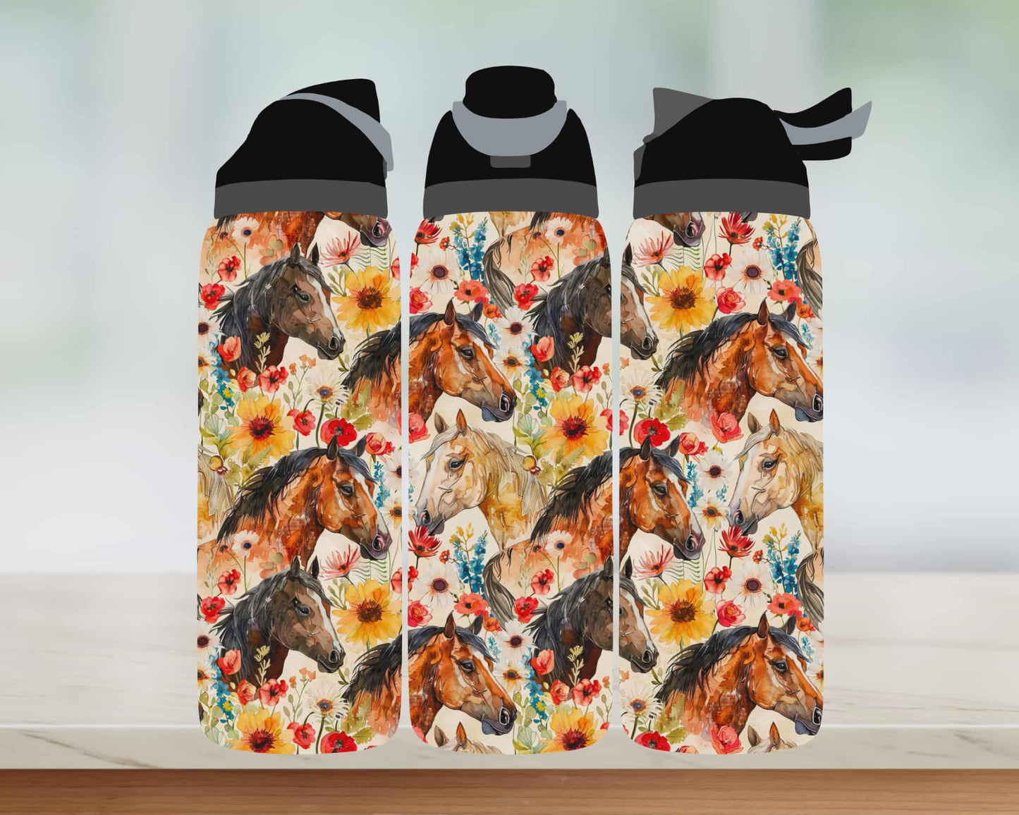 Bouteille style Owala - Chevaux