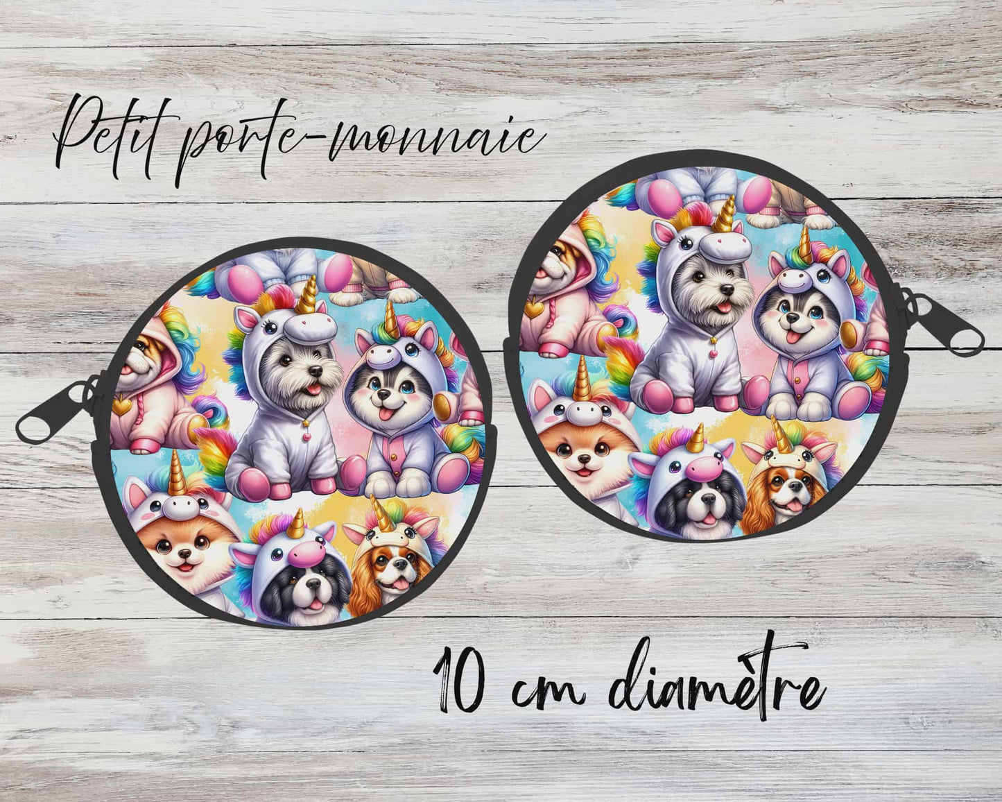 ✨ Petit porte-monnaie sublimé – chien déguisée