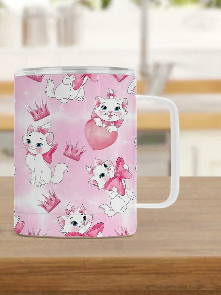 Tasse isotherme - Chat blanc