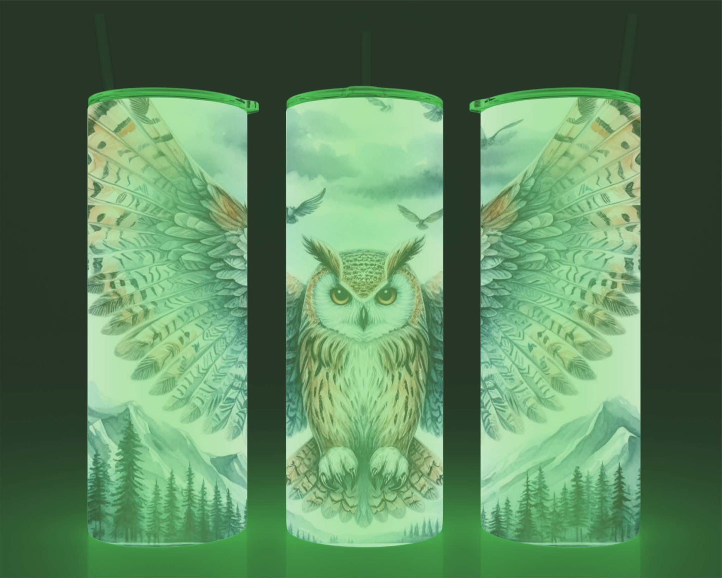 Verre isotherme - (allume dans le noir) hibou 2