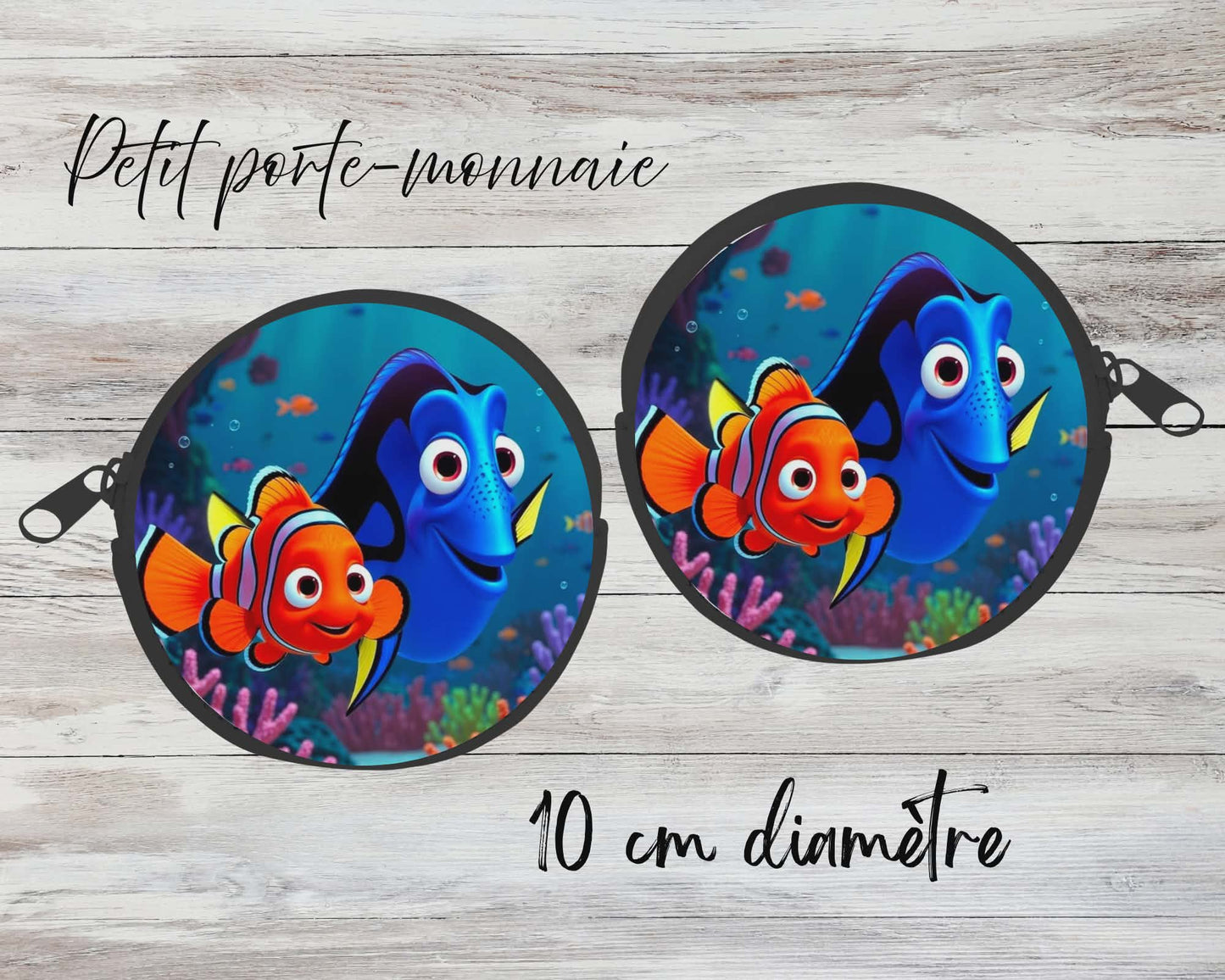 ✨ Petit porte-monnaie sublimé – poisson clown et amie