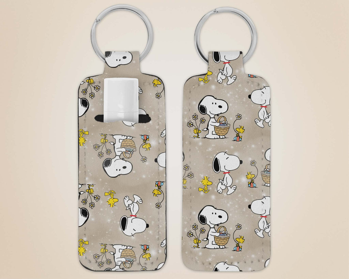 Porte-clé avec pochette - chien blanc