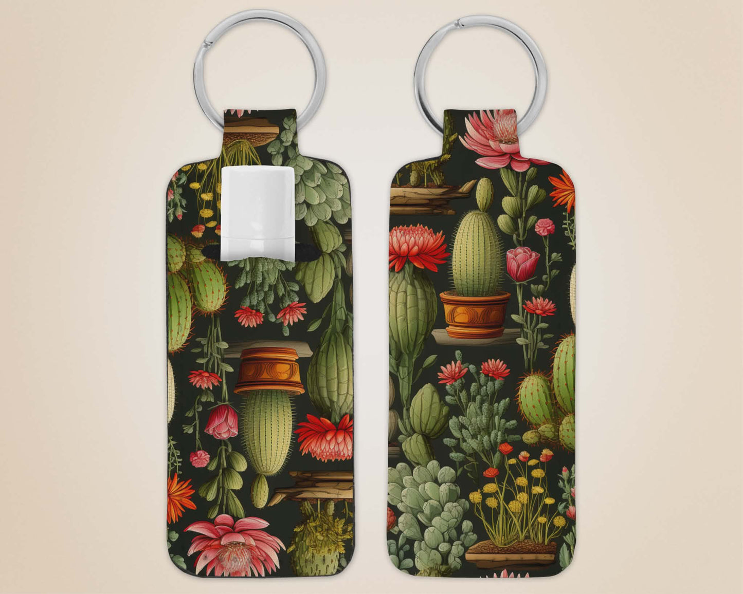 Porte-clé avec pochette - cactus 2