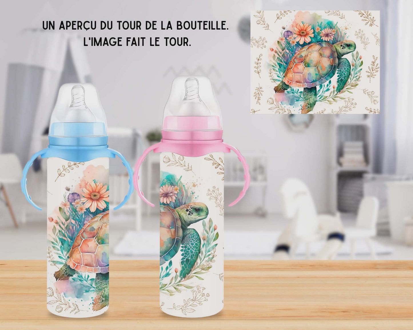 🍼 Biberons sublimé - Tortue