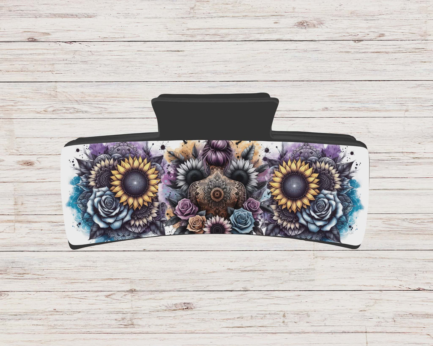 Pince à cheveux - fille de dos tournesol