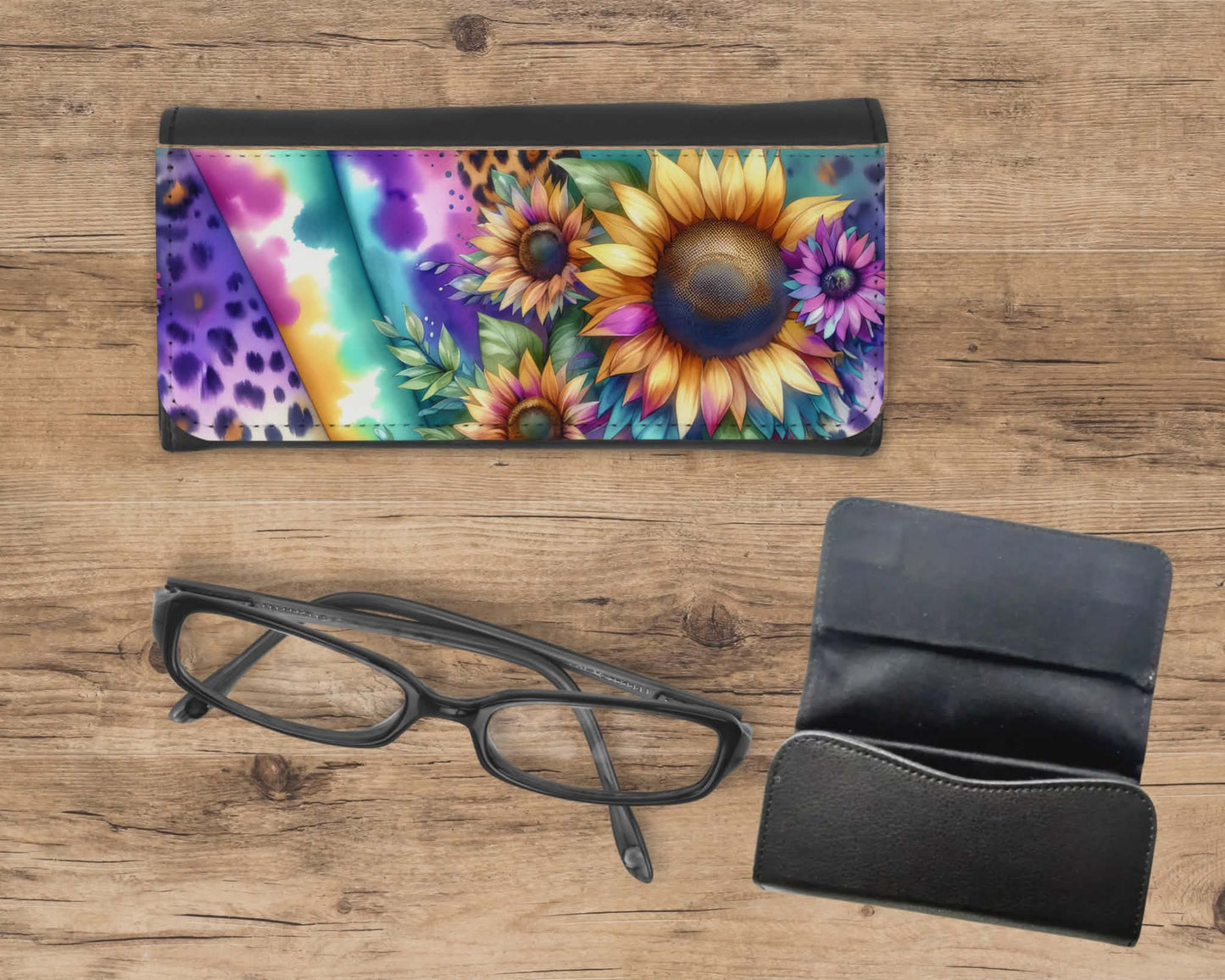 Étui à lunette - Tournesols avec find coloré