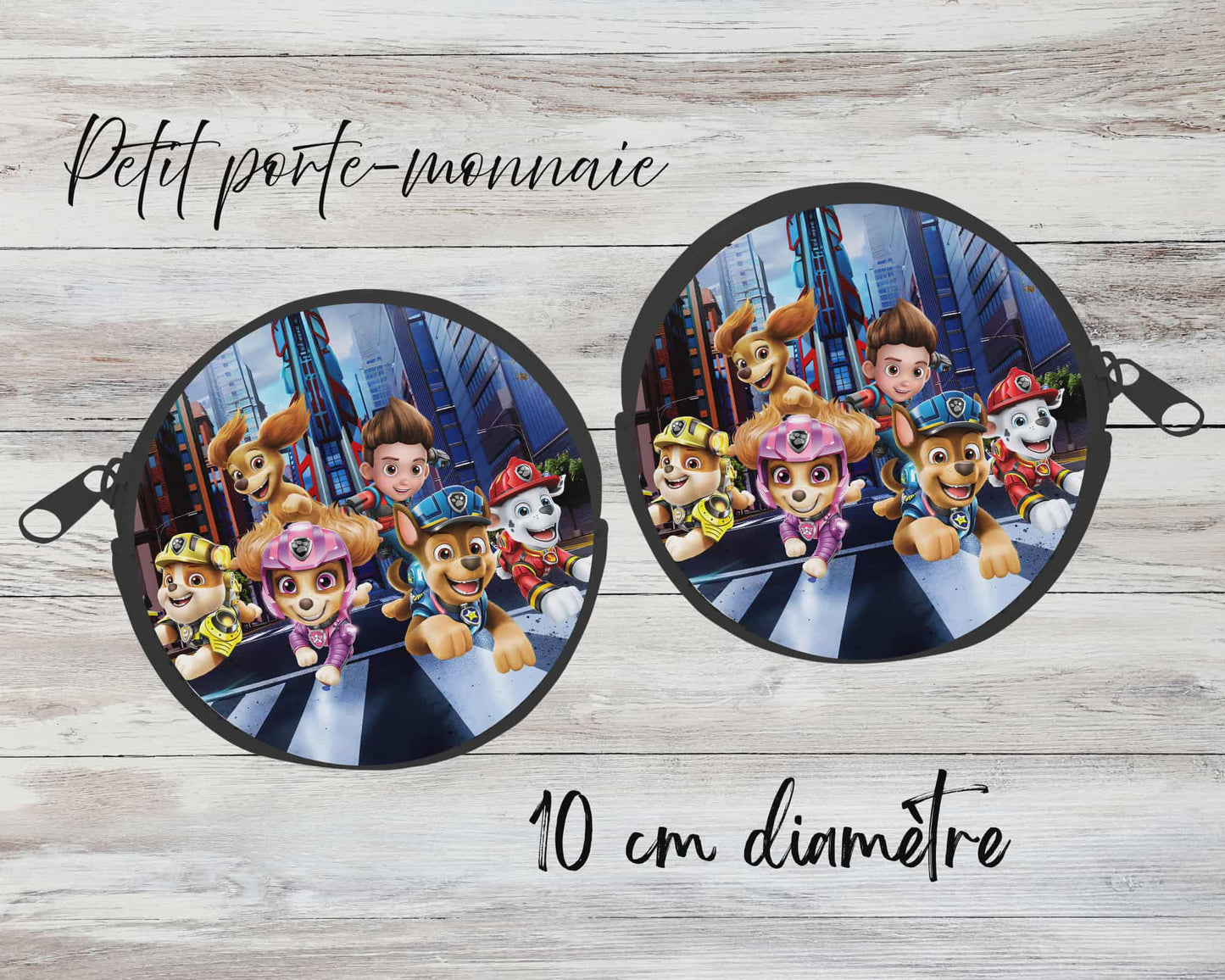 ✨ Petit porte-monnaie sublimé – personnages héros chiens
