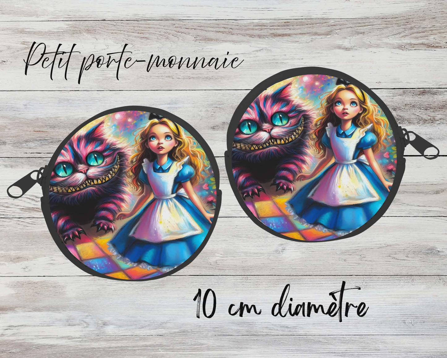 ✨ Petit porte-monnaie sublimé – alice et chat