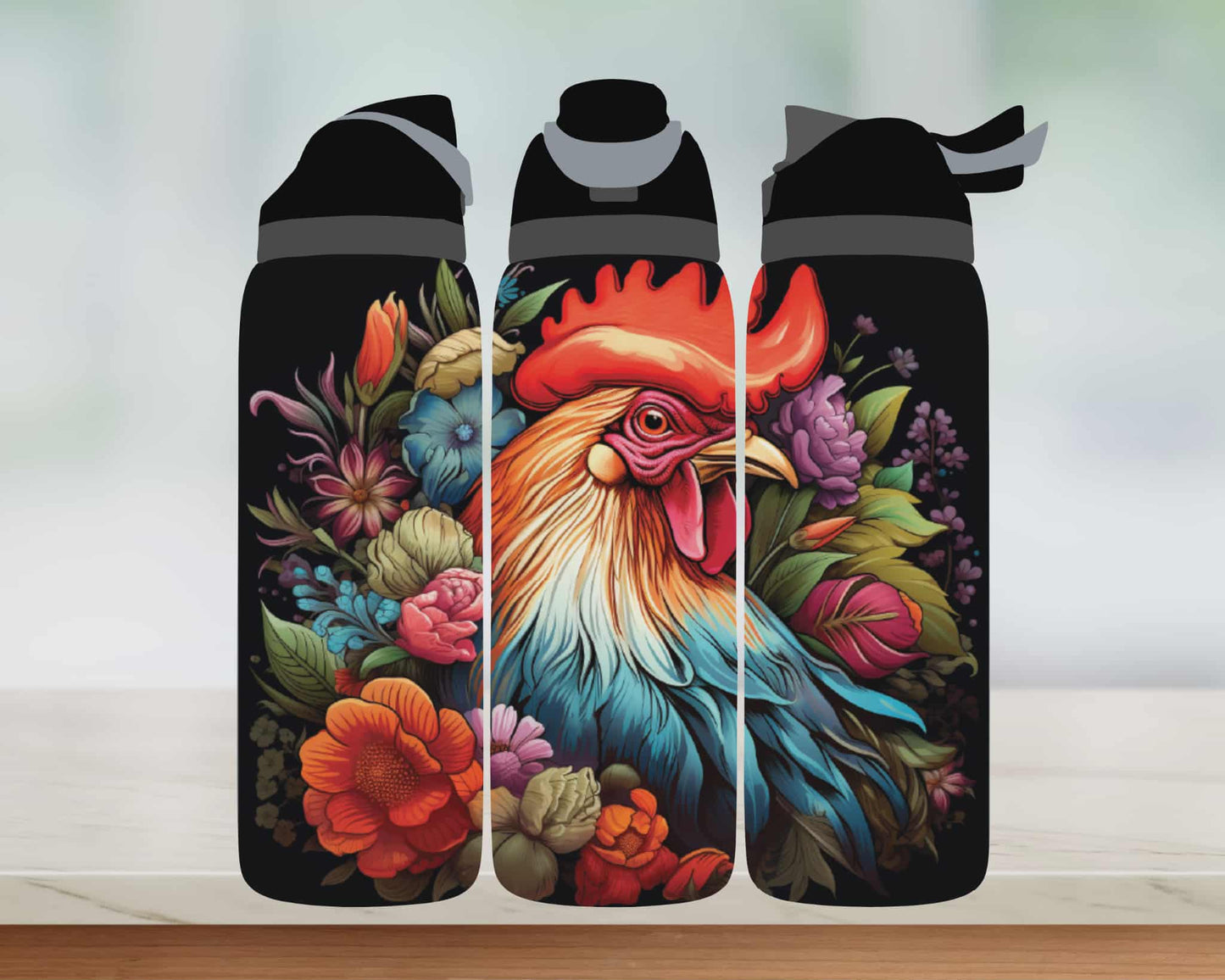 Bouteille style Owala - Coq