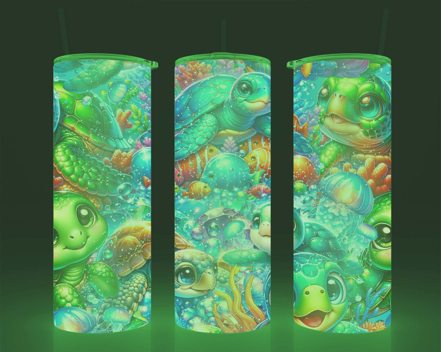 Verre isotherme - (allume dans le noir) tortue