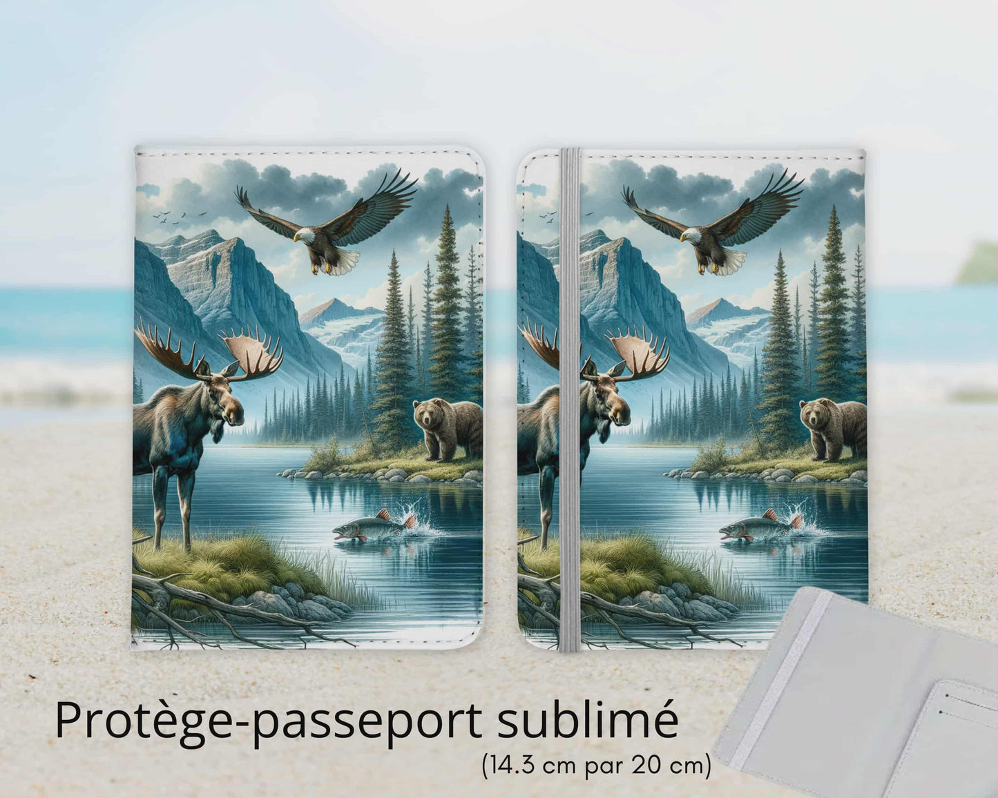 Protège-passeport sublimé - Orignal et aigle