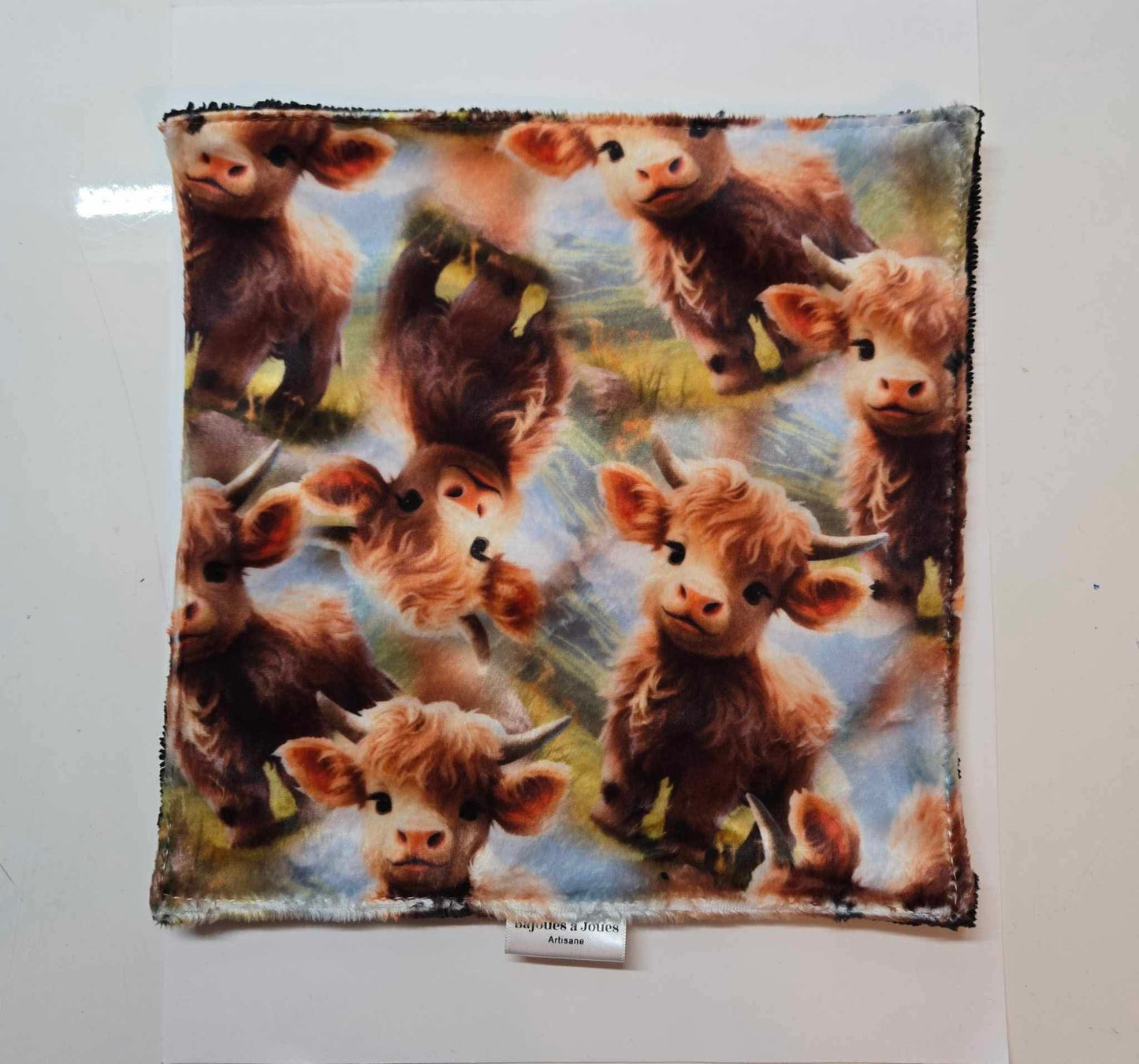 Débarbouillette - Bébé vache highland