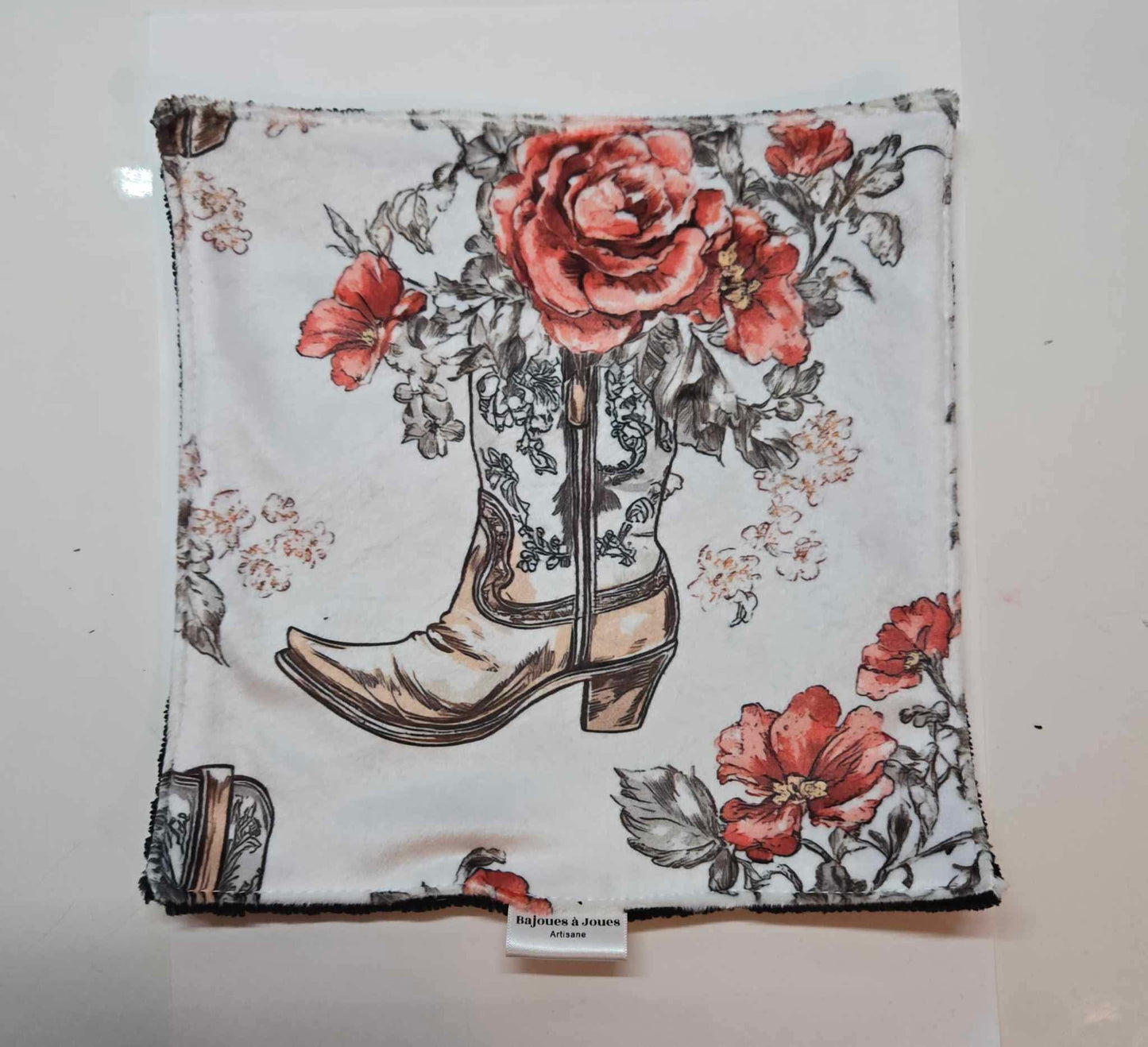 Débarbouillette - Bottes et fleurs